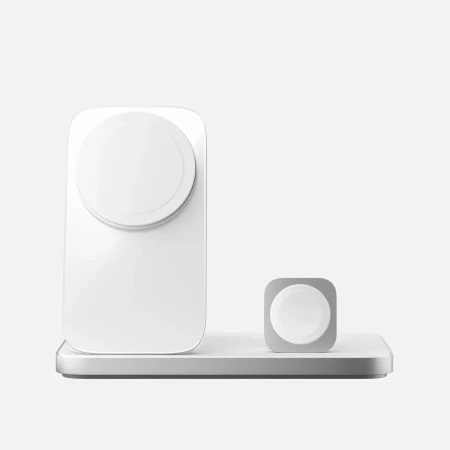 Nomad Stand One 3v1 bezdrátová nabíječka Qi2 25W MagSafe (stříbrná)
