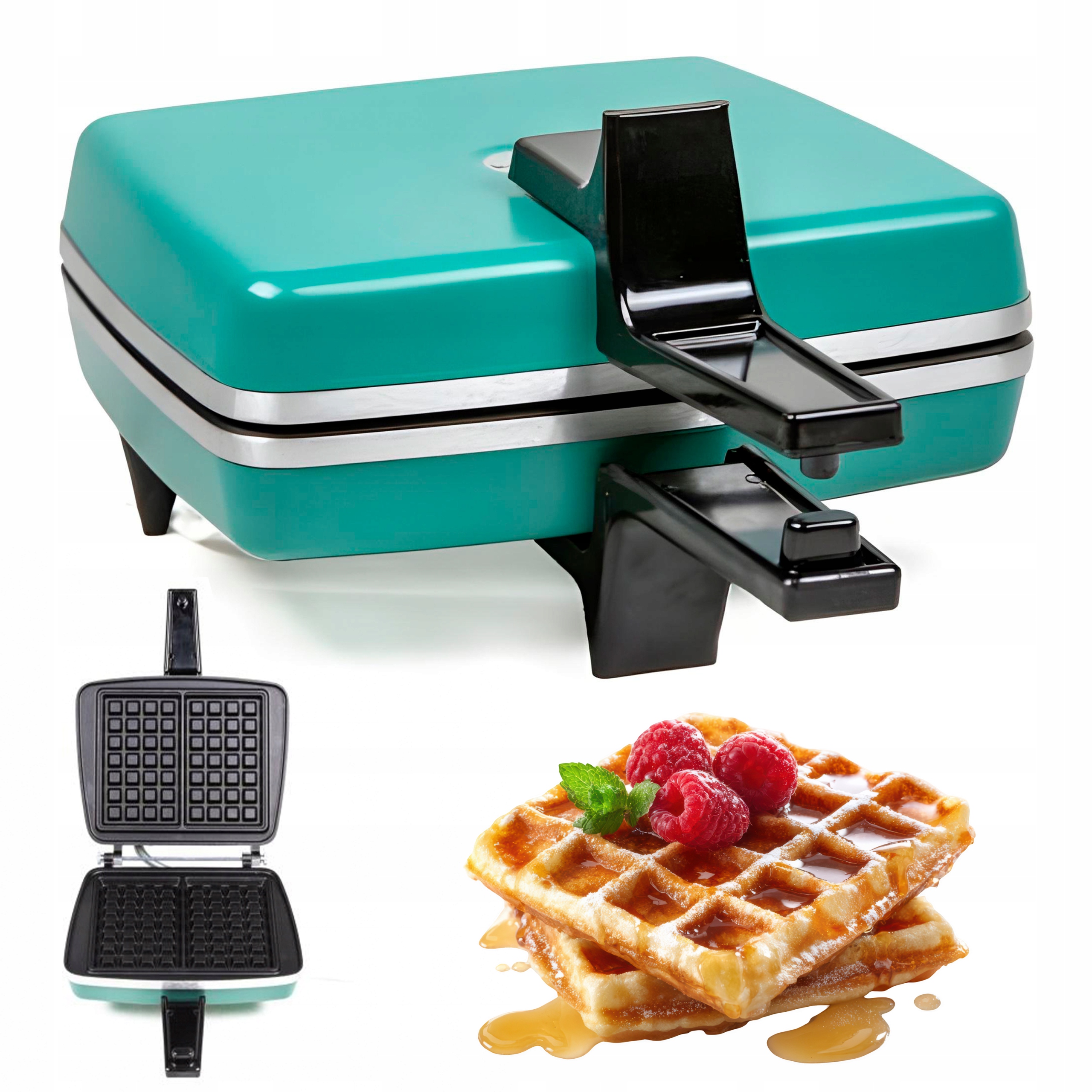 Gofrownica Dezal Profesjonalna Gastronomiczna 1300W Średnia Kratka Zielona