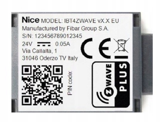 Rozhranie Nice IBT4ZWAVE