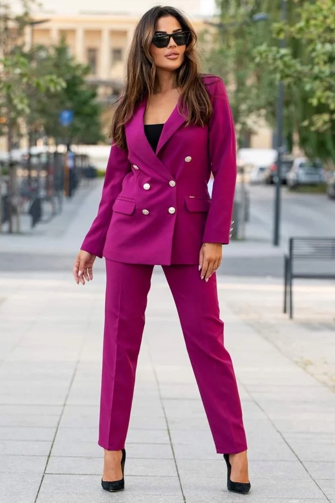 Dámský dvouřadový oblek Amarantový 36