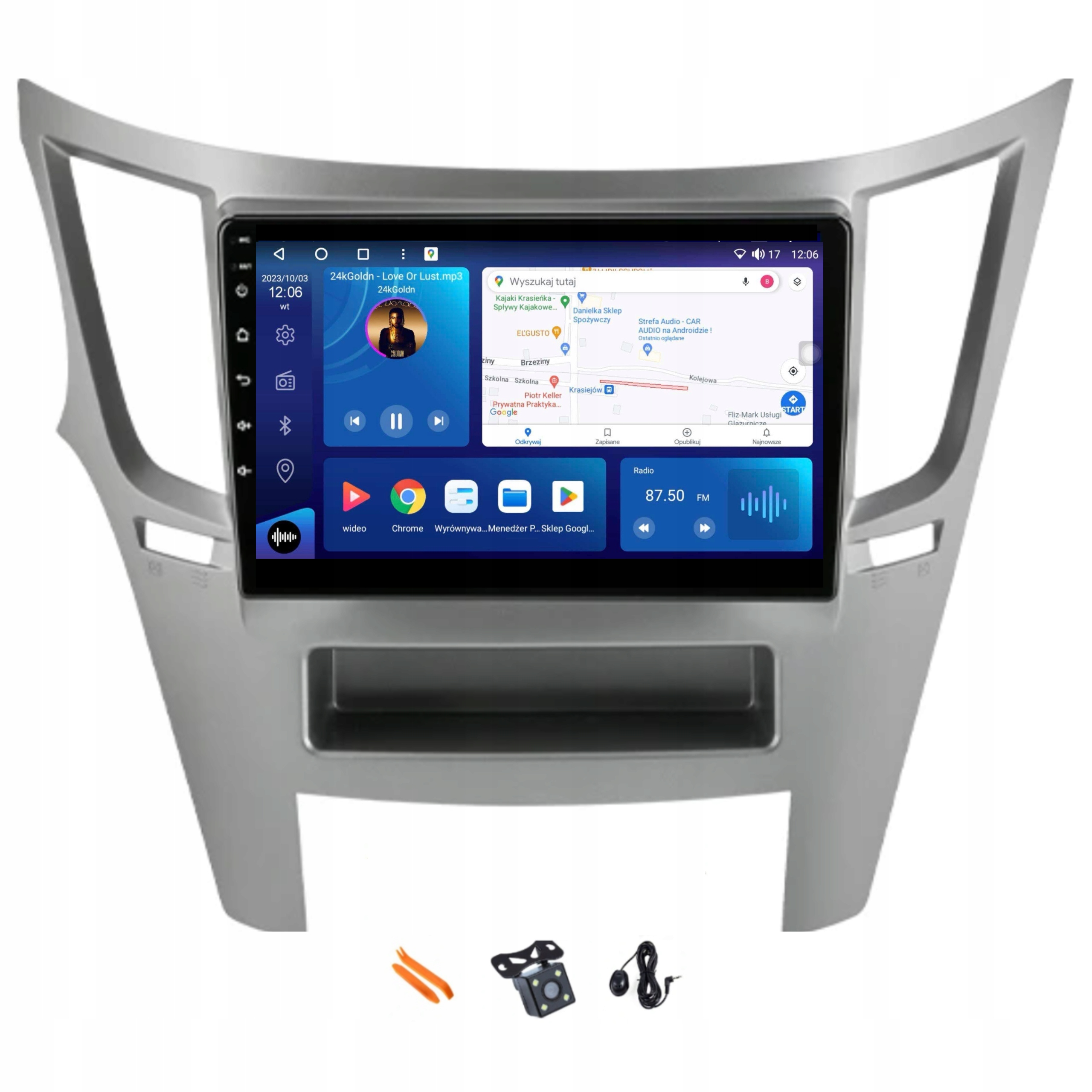 Radio Android Nawigacja Qled Carplay 128GB Subaru Outback 4 Legacy 5 09-14