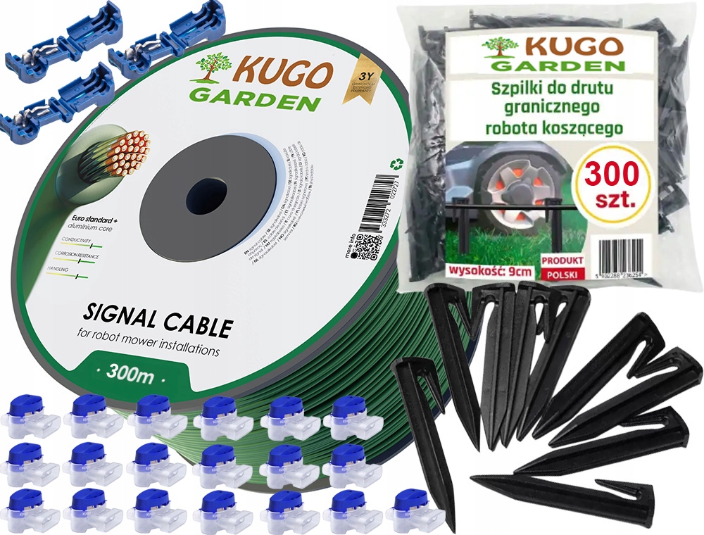 Obmedzovací Kábel Pre Robotickú Kosačku 300 m 2.7 mm 300 Kolíkov Spojky