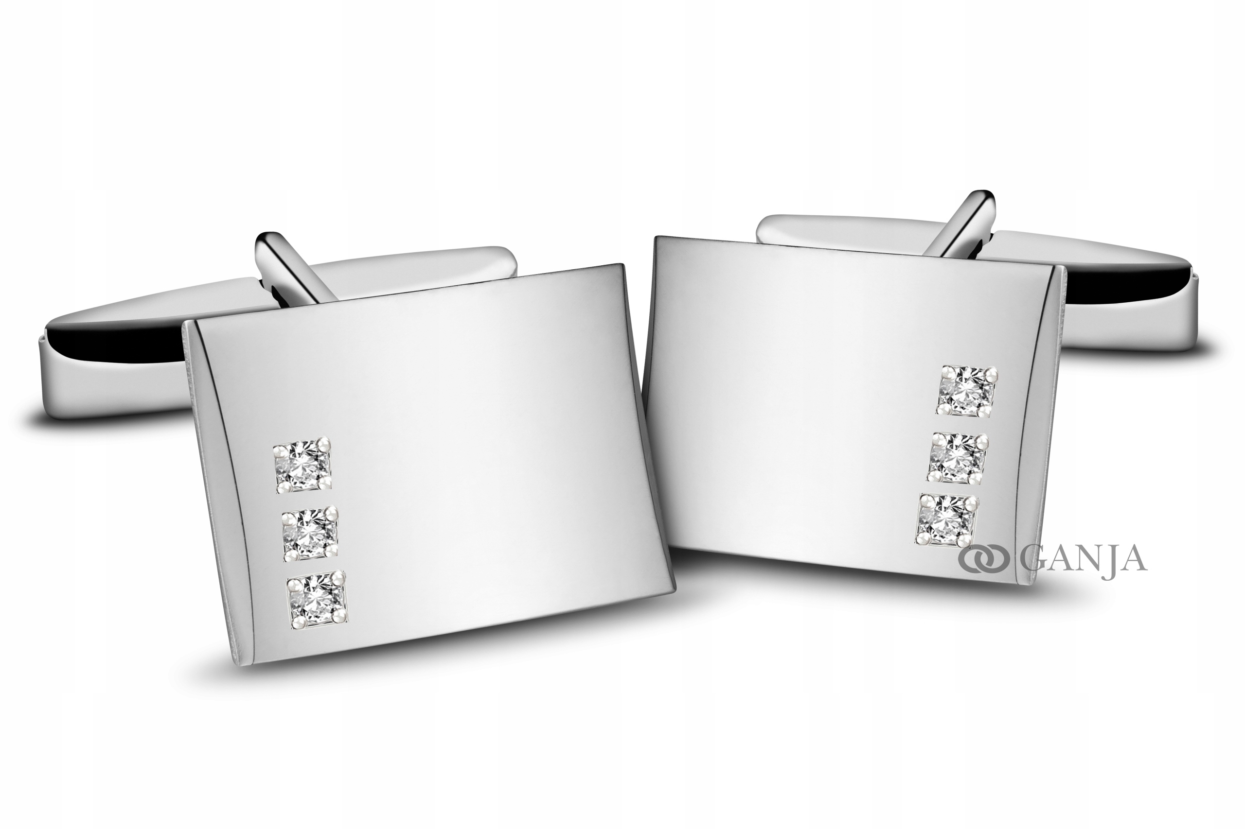 

Spinki srebrne do mankietów z kamieniami SP16