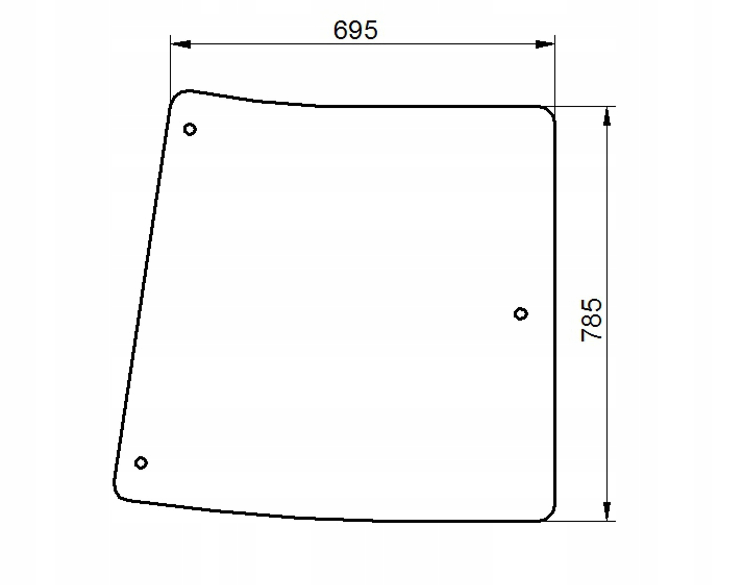 sklo John Deere 5000 rohové pravé boční