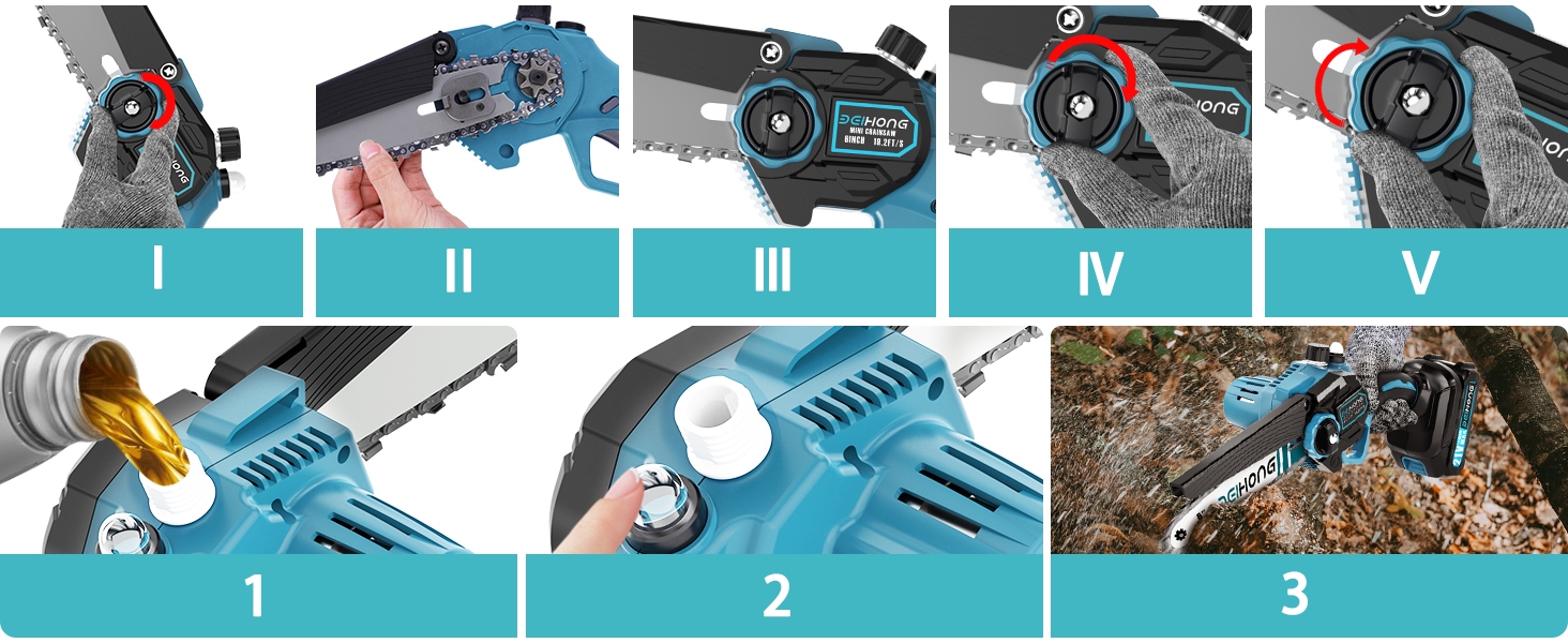 PIŁA ŁAŃCUCHOWA PILARKA AKUMULATOROWA 2x AKU. 2AH 3xŁańcuch 6" Długość prowadnicy 15 cm