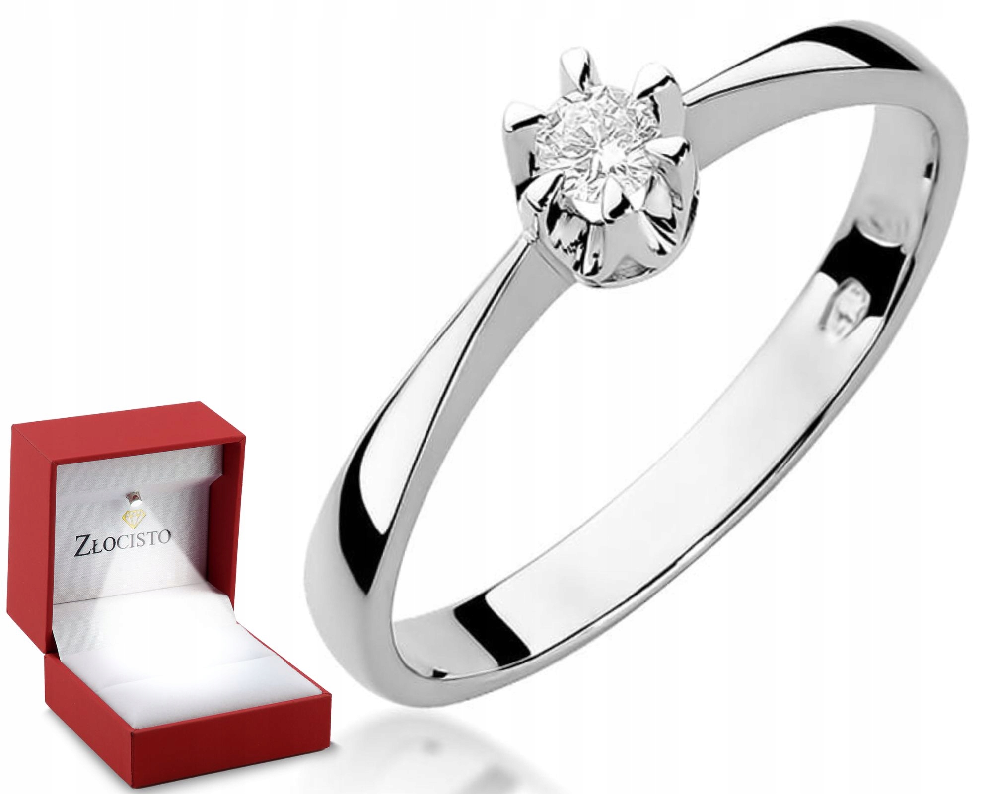 Bílé Zlato Prstýnek Diamant Gravírování 585 Bonus