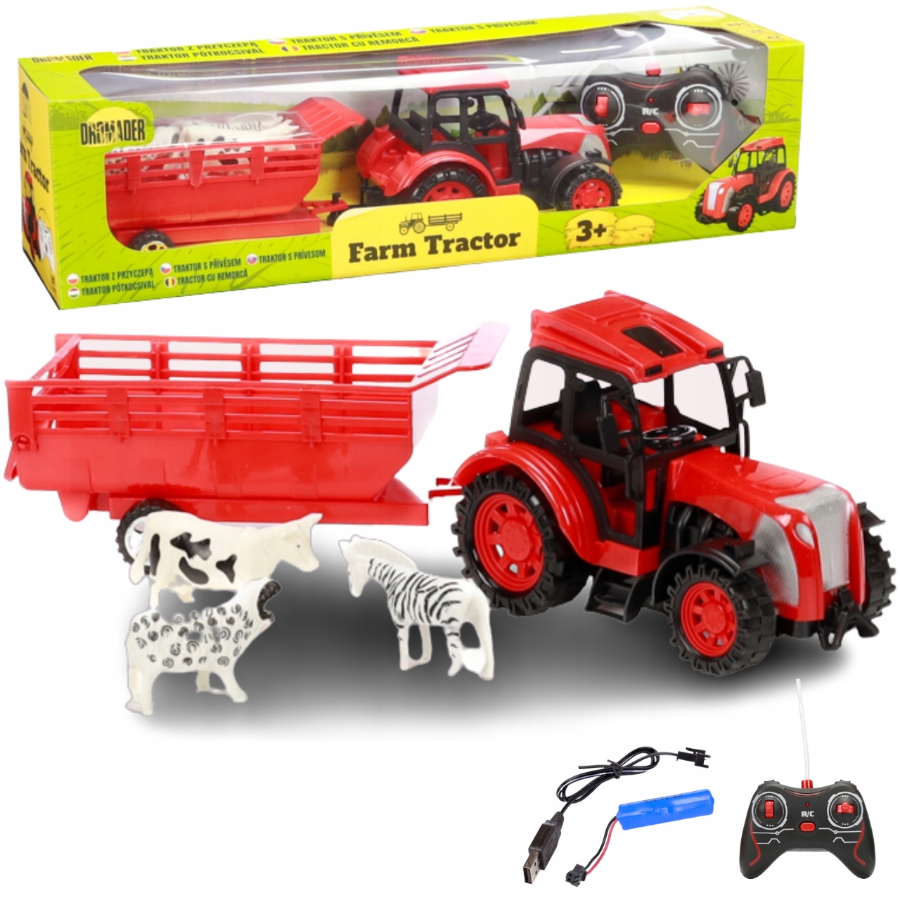 

Duży Zdalnie Sterowany Traktor z Przyczepą Aku