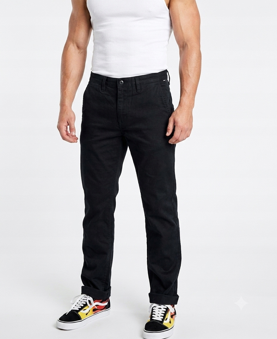 Kalhoty Vans Authentic Chino Stretch Black Černá W36 Klasické Jednoduché