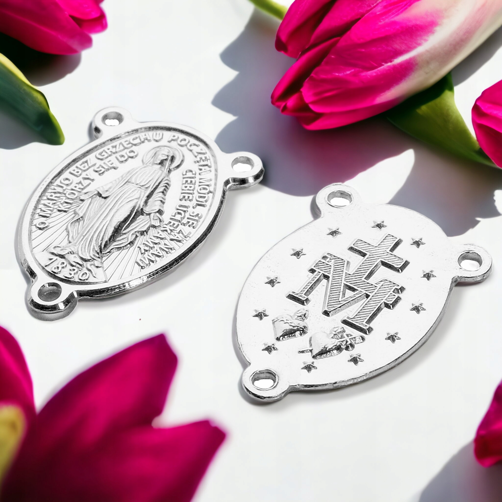 Srebrny łącznik do różańca Cudowny medalik pr. 925 Kod producenta cmsr