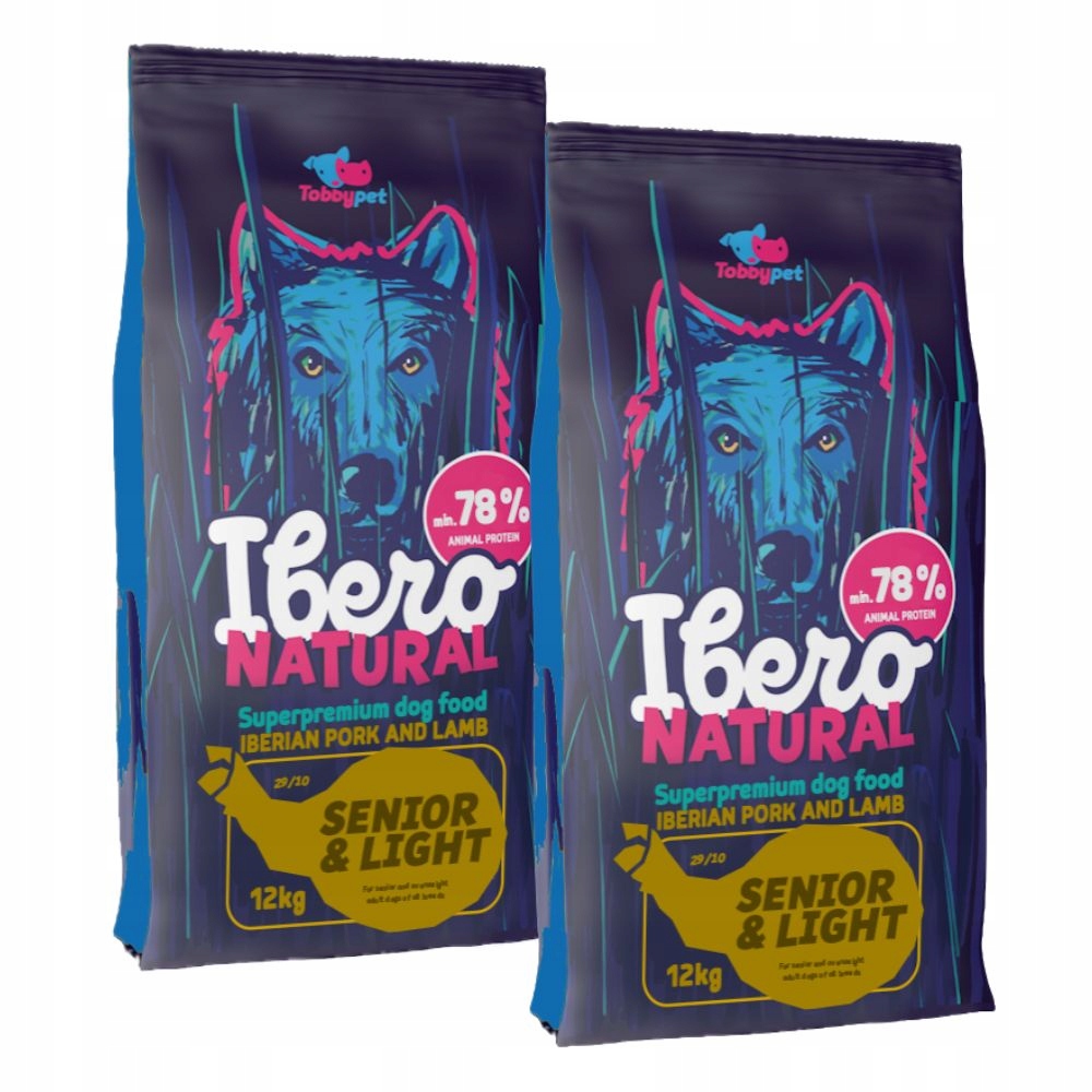 Levně Krmivo pro seniory 2×3 kg Ibero Natural Senior Light pro starší psy