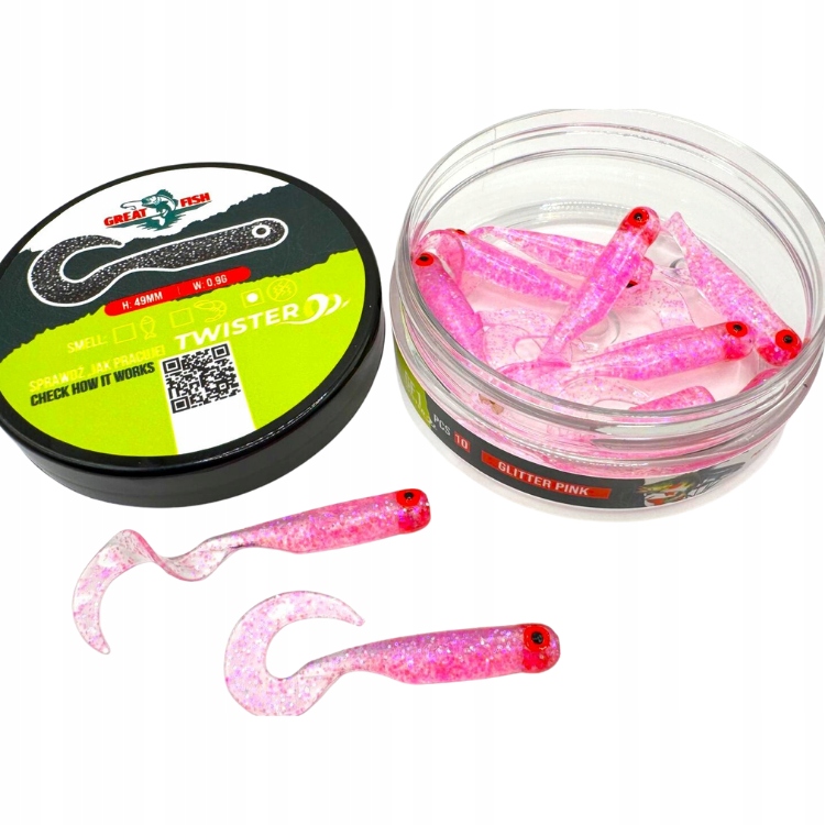 Gumy Great Fish GF1 twister 49mm glitter pink