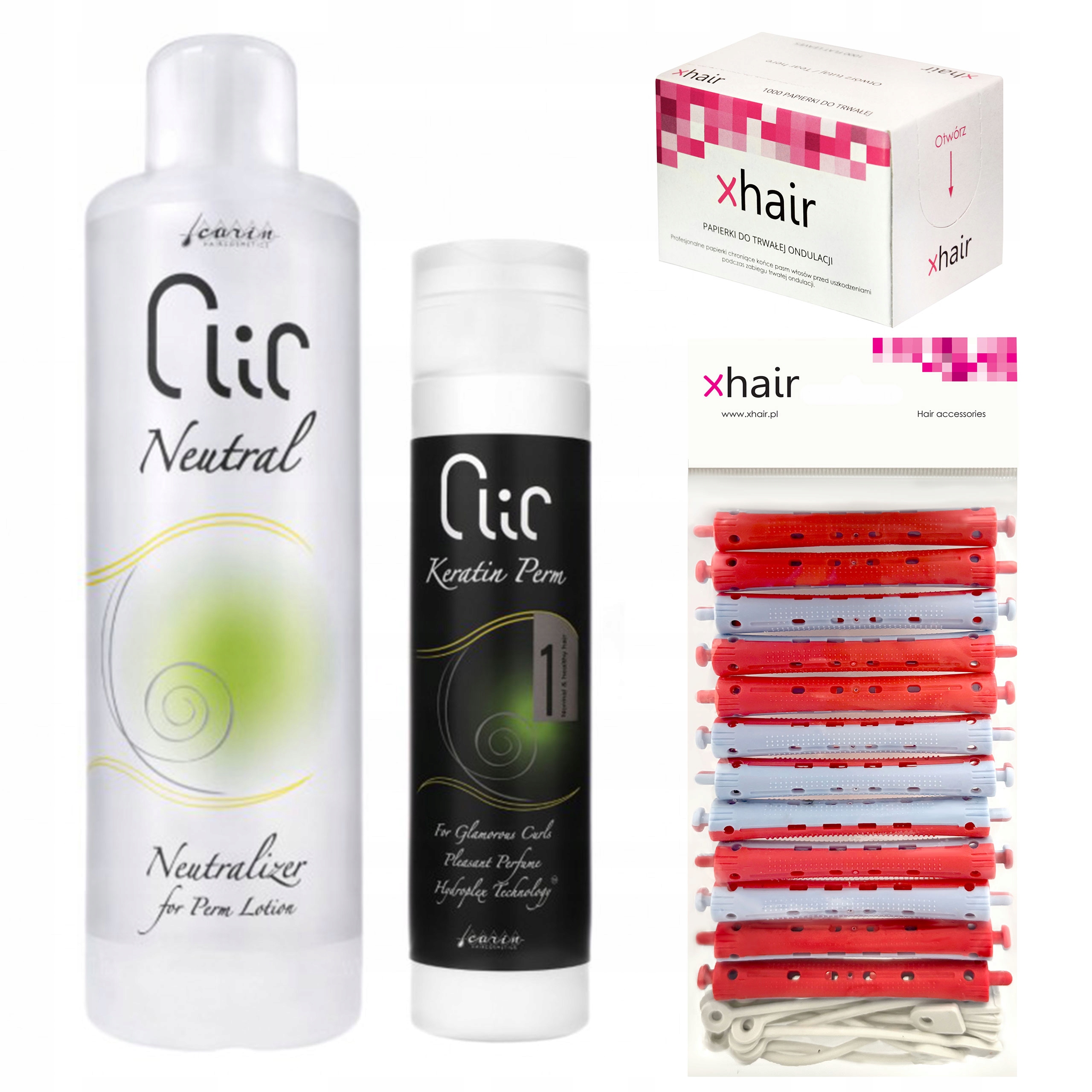 Keratinová sada pro trvalou ondulaci vlasů Carin Keratin papírky válečky