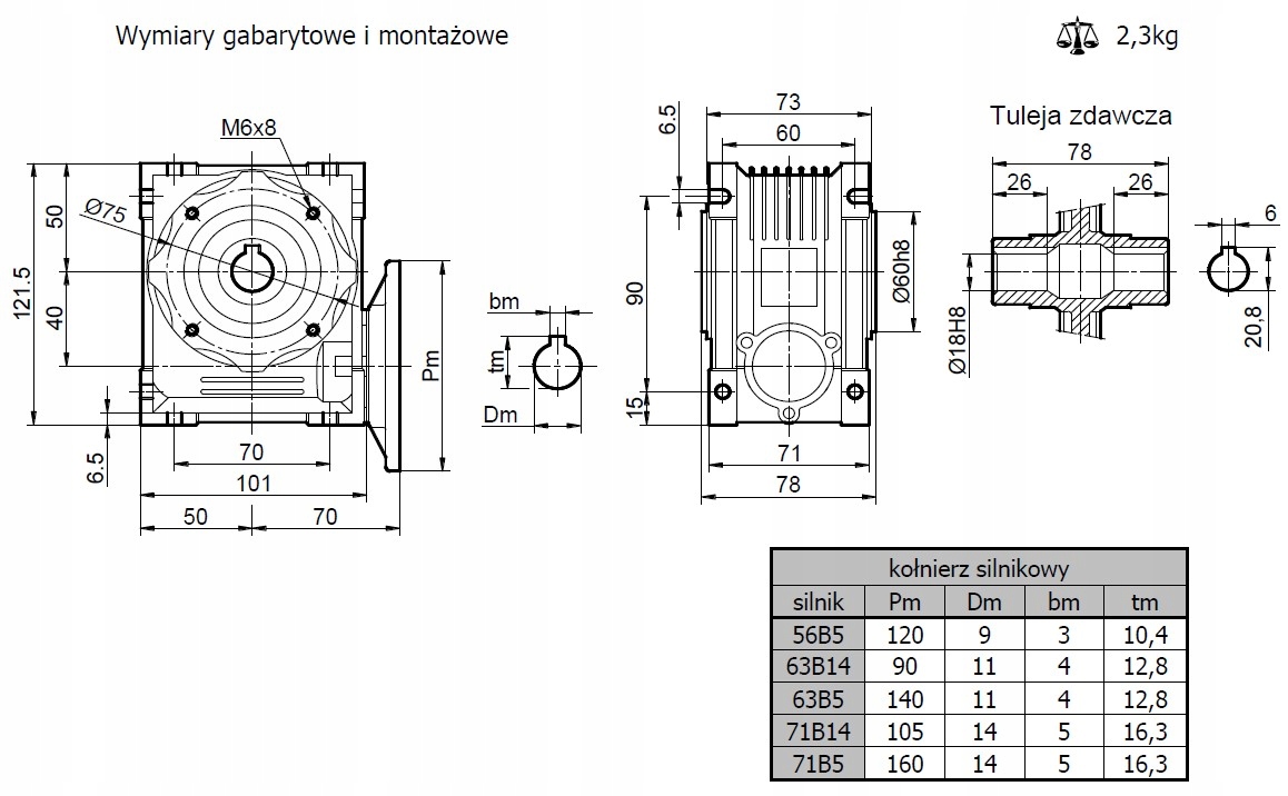 Przekładnia TM 040/80 [90/11] B14 Marka inny