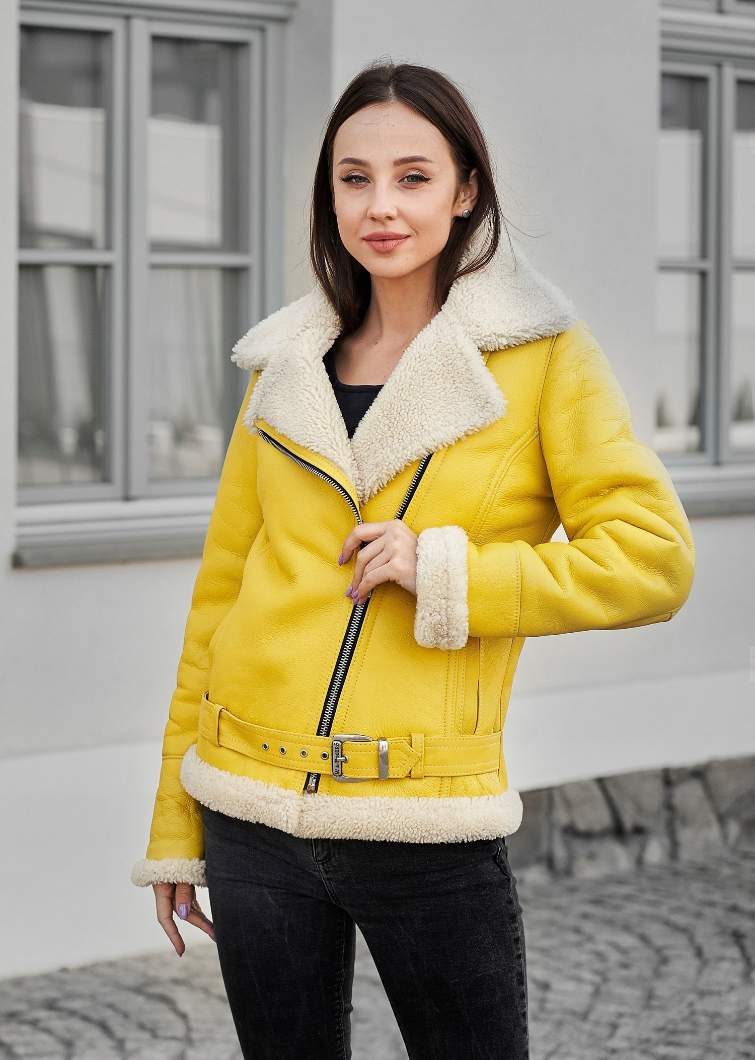 Kożuch DAMSKI / PILOTKA / KURTKA BELLO YELLOW