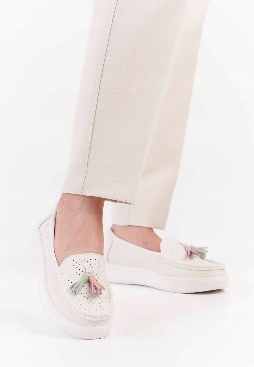 MOKASYNY PÓŁBUTY NA PLATFORMIE DAMSKIE KOLOROWE FRĘDZLE SERGIO LEONE 39 Rozmiar 39