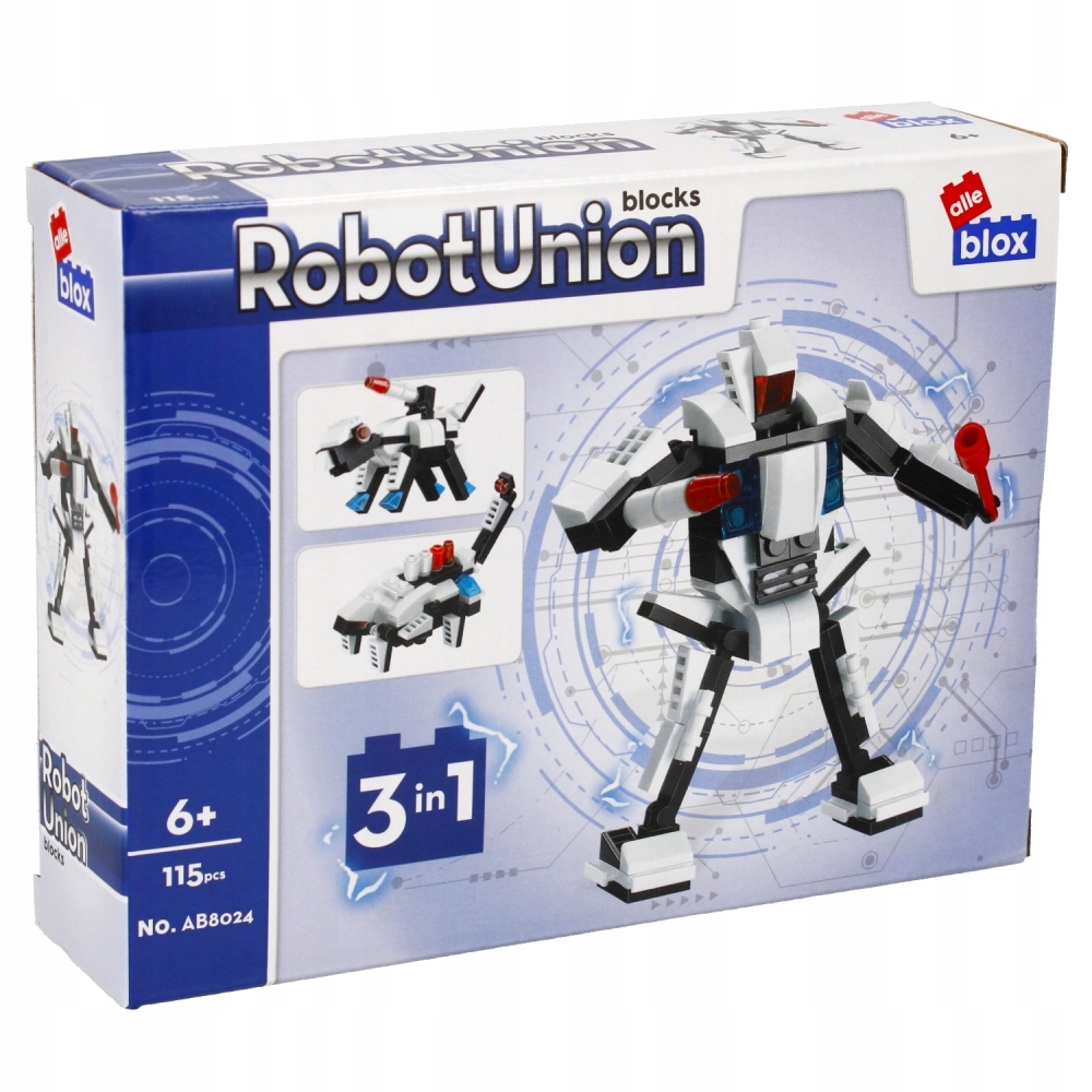 

Klocki Alleblox Robot Biały Średni 3W1 115 El