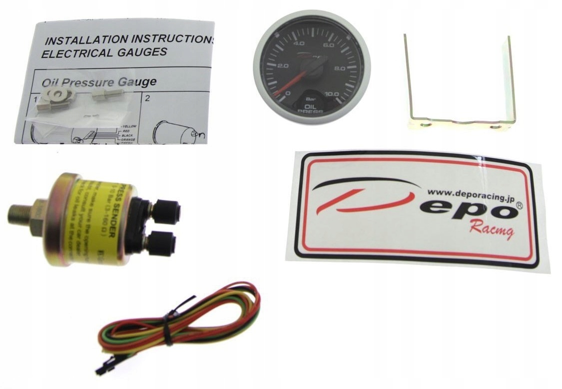 WSKAZNIK DEPO RACING ZEGAR CISNIENIA OLEJU 52mm Producent czesci Depo
