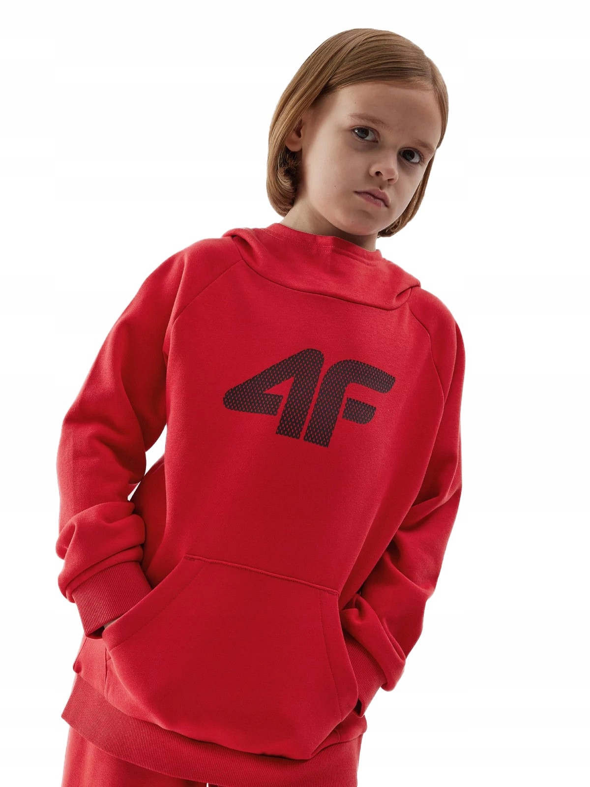 4F Bluza Chłopieca Dresowa Typu Kangurek z Kapturem 4FJAW23TSWSM626-62S Cze
