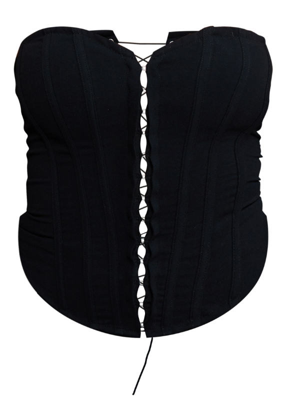 PRETTYLITTLETHING GORSET CZARNY NA HAFTKI 44 EGC Płeć kobieta