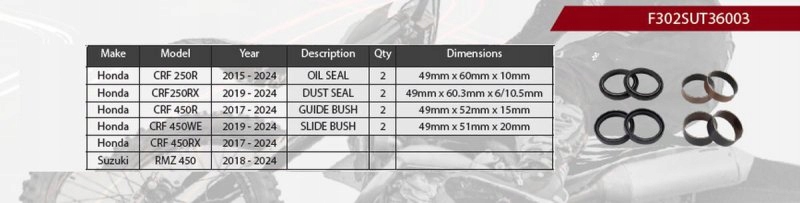 Sada Na Opravu Predného Tlmiča Honda Crf 250 R 15-24 Crf 250 Rx 19-24