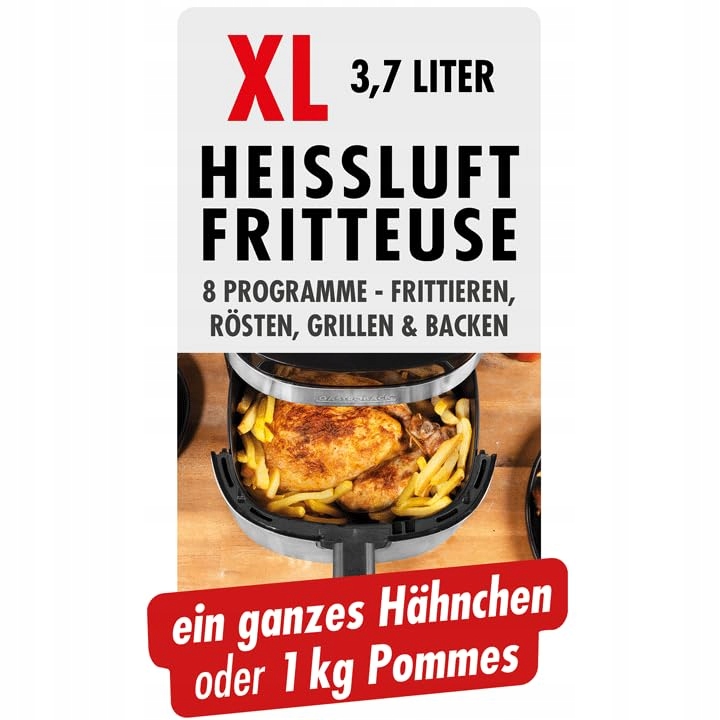 GASTROBACK Frytkownica Beztłuszczowa Air Pro 3,7L 8 Programów Czarna Srebrn — miniatura 4
