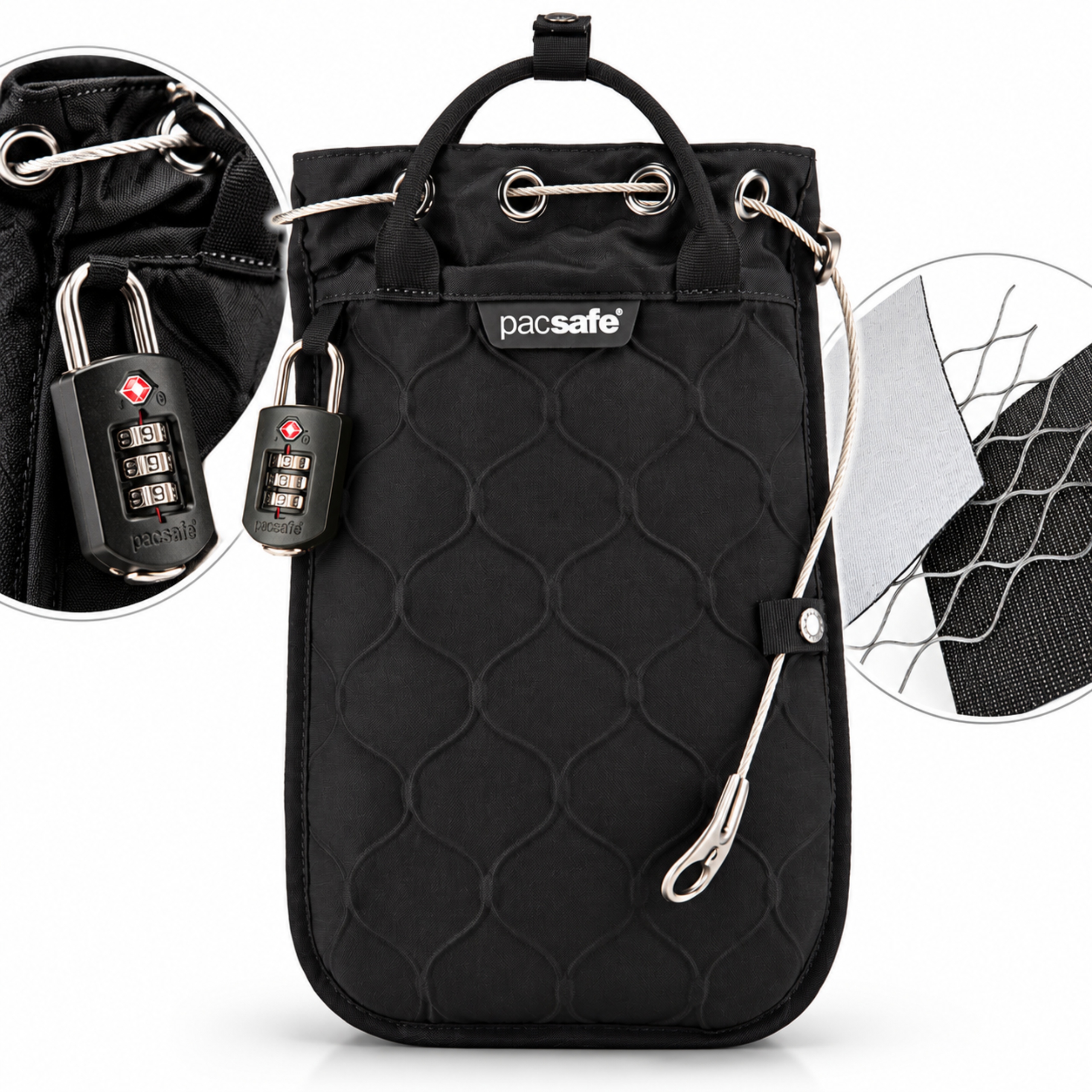 Cestovní Trezor Pacsafe Travelsafe 3L Gii Rfid Černý Proti Krádeži Malý