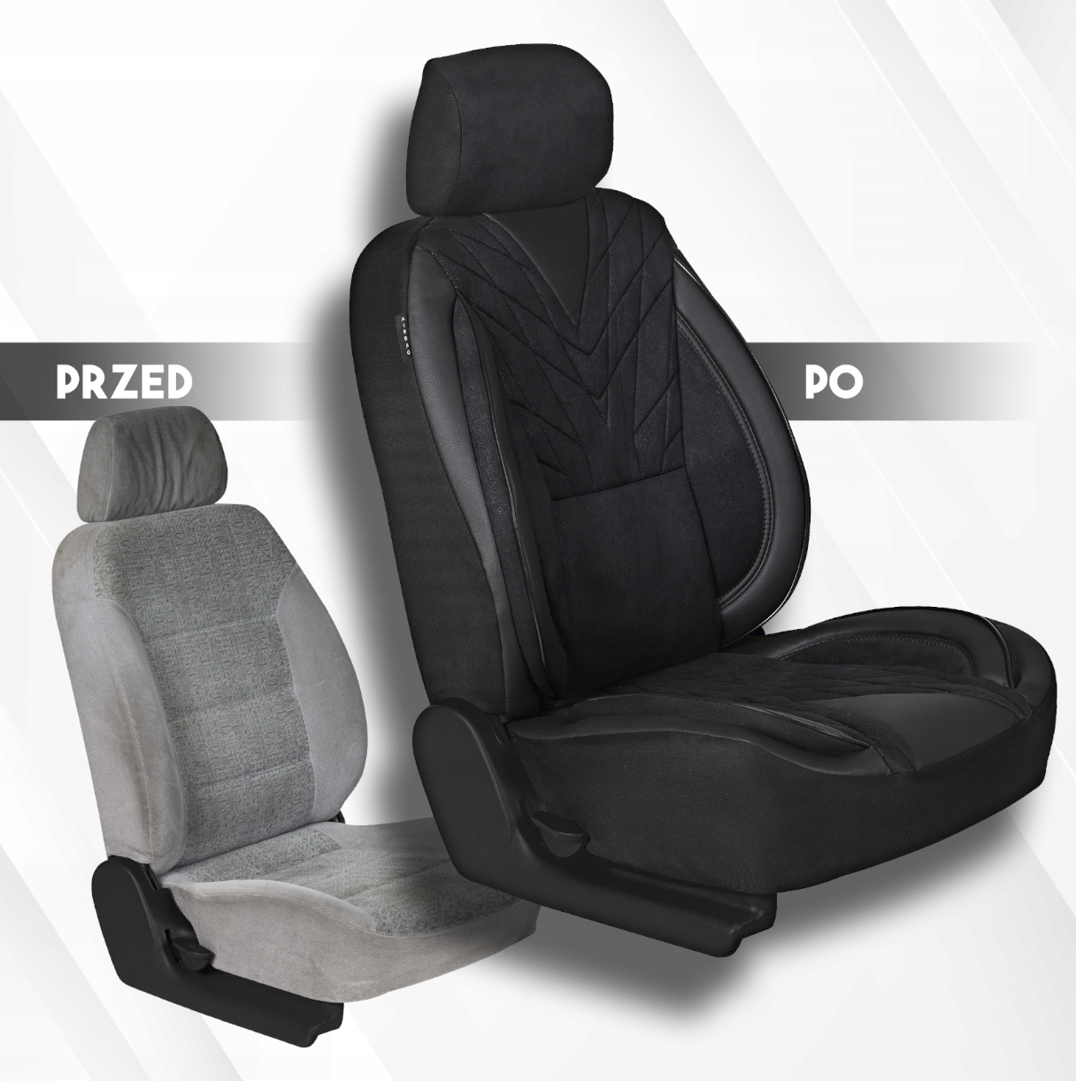 Pokrowce IsleOfMan wht Almera Micra Pixo Pulsar Qashqai Kolor biały czarny