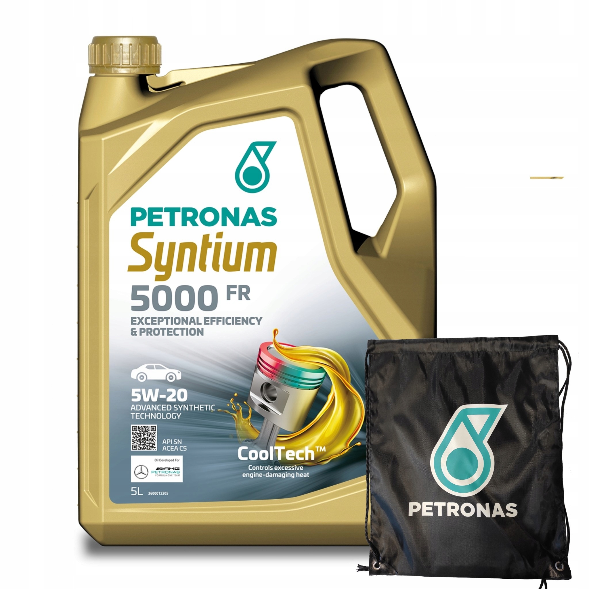 Motorový olej Petronas Syntium 5000 Fr 5W-20 Acea C5 Sn 5l vrecko Zadarmo