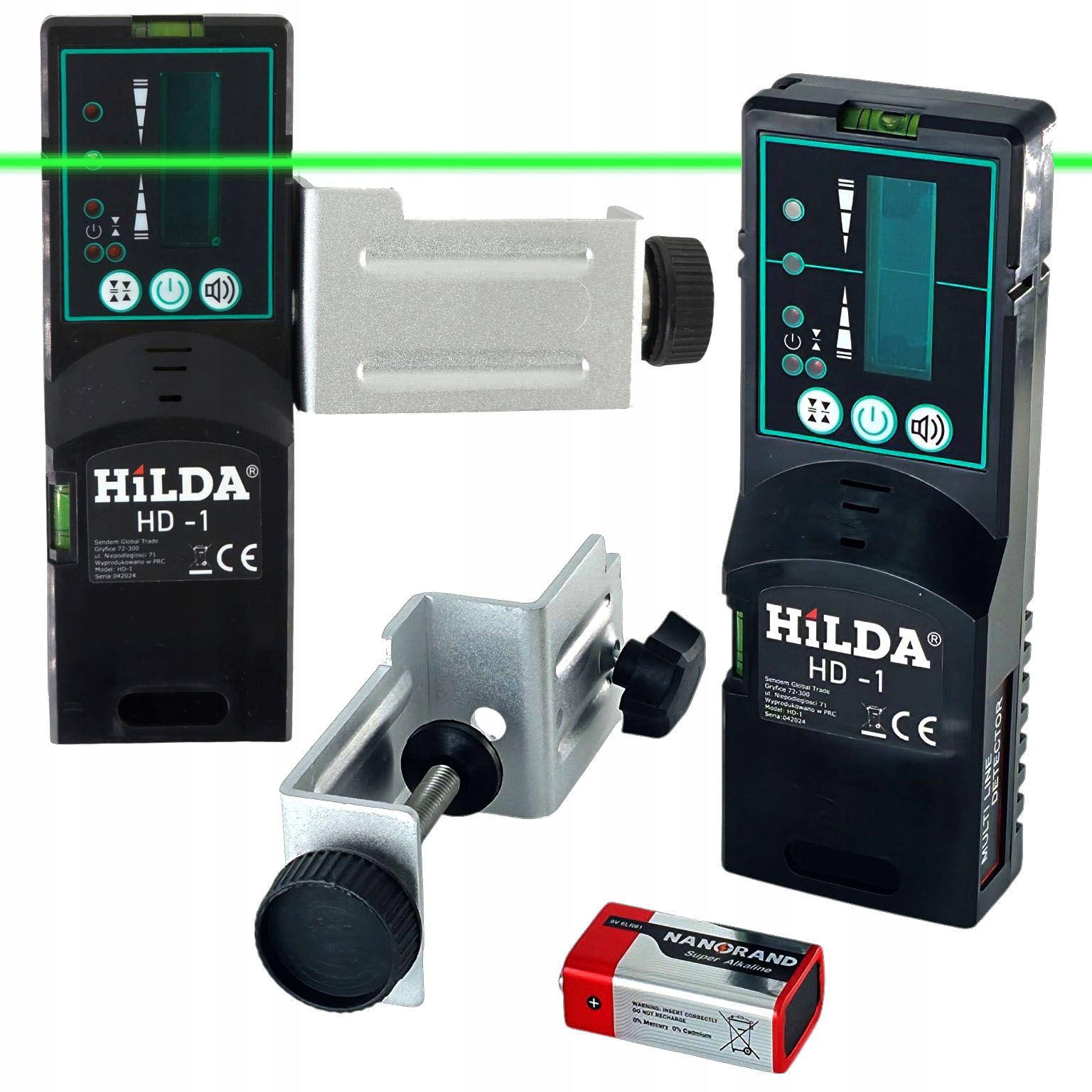 Hilda Odbiornik Detektor HD-1 Wiązki Lasera Poziomicy Krzyzowego Zielonego