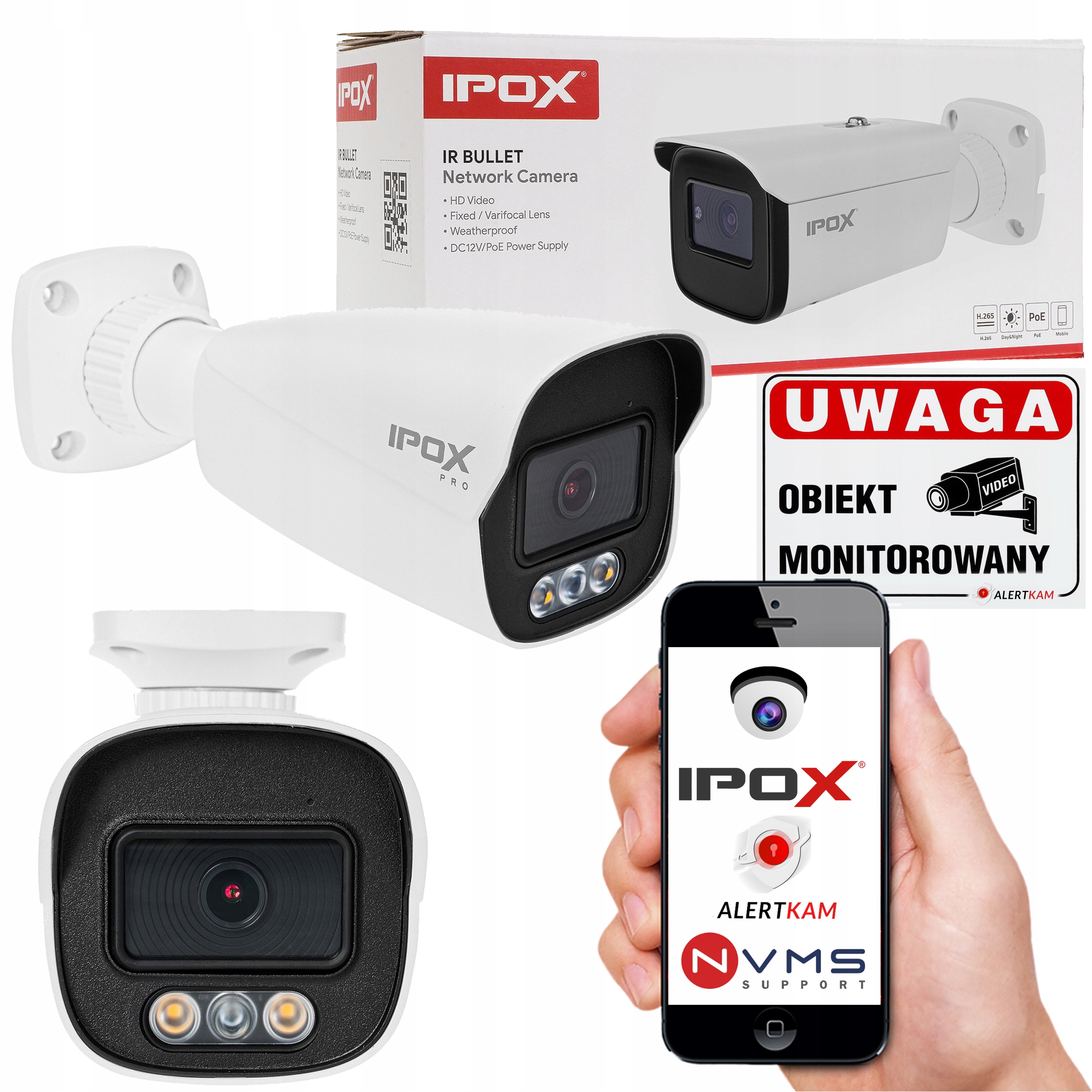 KOLOROWA KAMERA IP IPOX 4MP PX-TIC4028WL LIGHT EXP