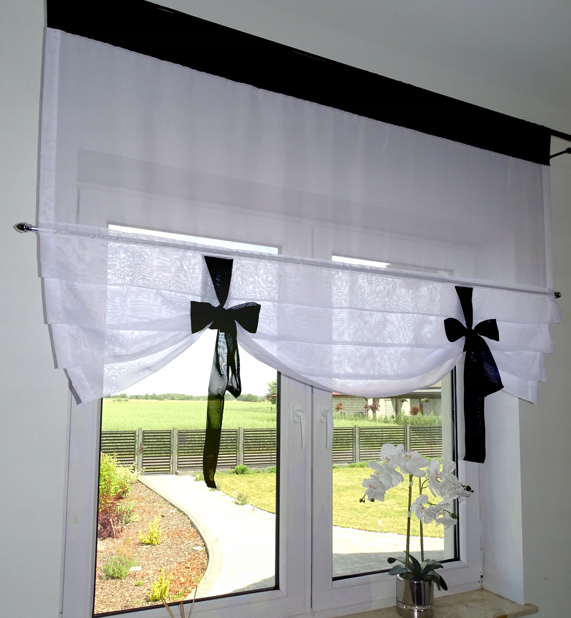 Hotová Záclona Obrazovkový Panel S Mašlemi Pokoj Kuchyně 220x100