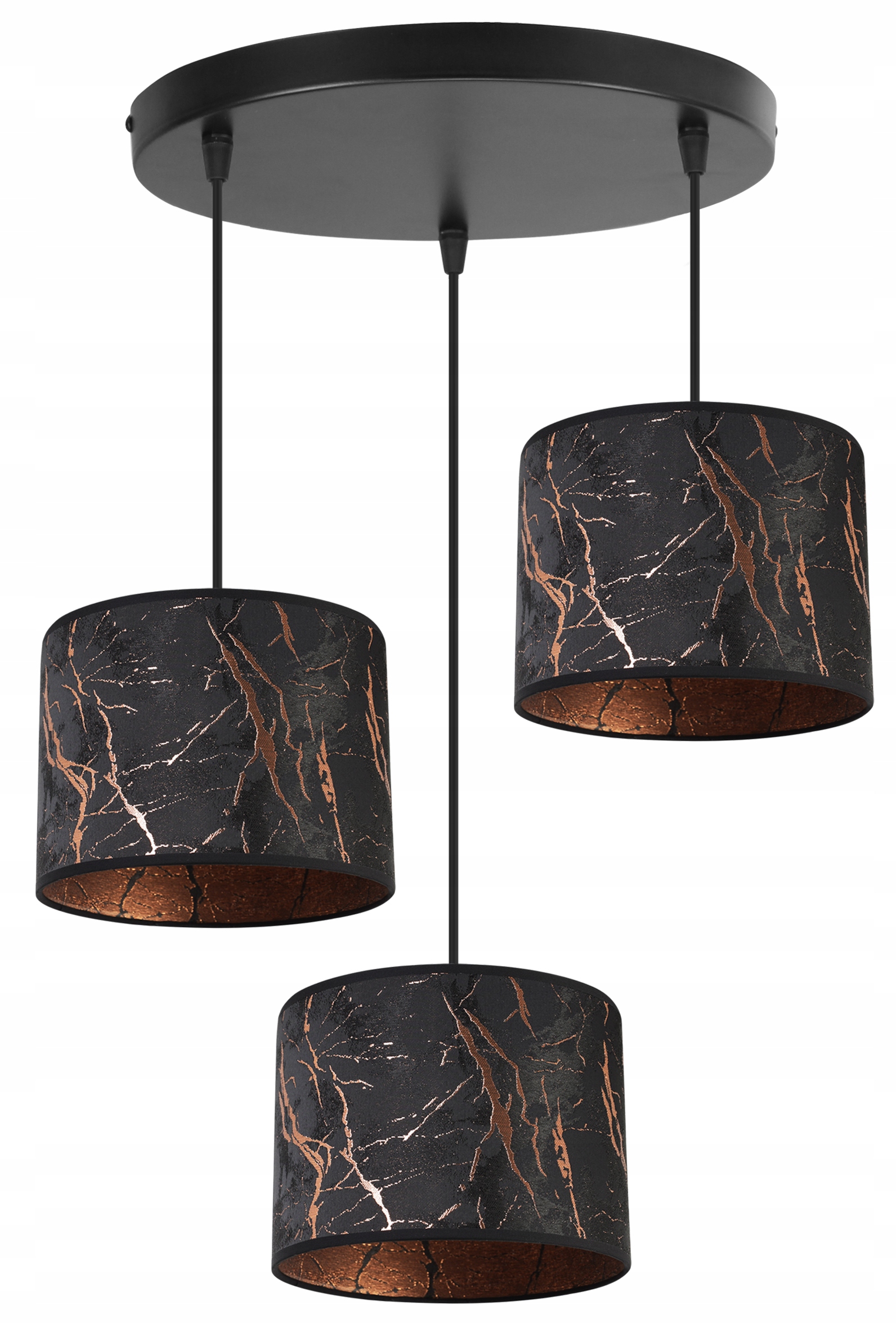 Závěsné Stropní Svítidlo Lustr Trojité Stínítko Glamour Měď Elegantní