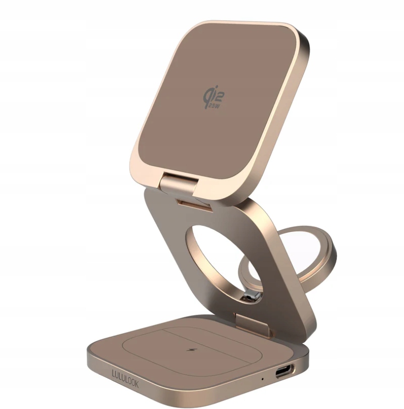 Lululook Qi2.2 25 W, hliníková skládací nabíjecí stanice 3v1