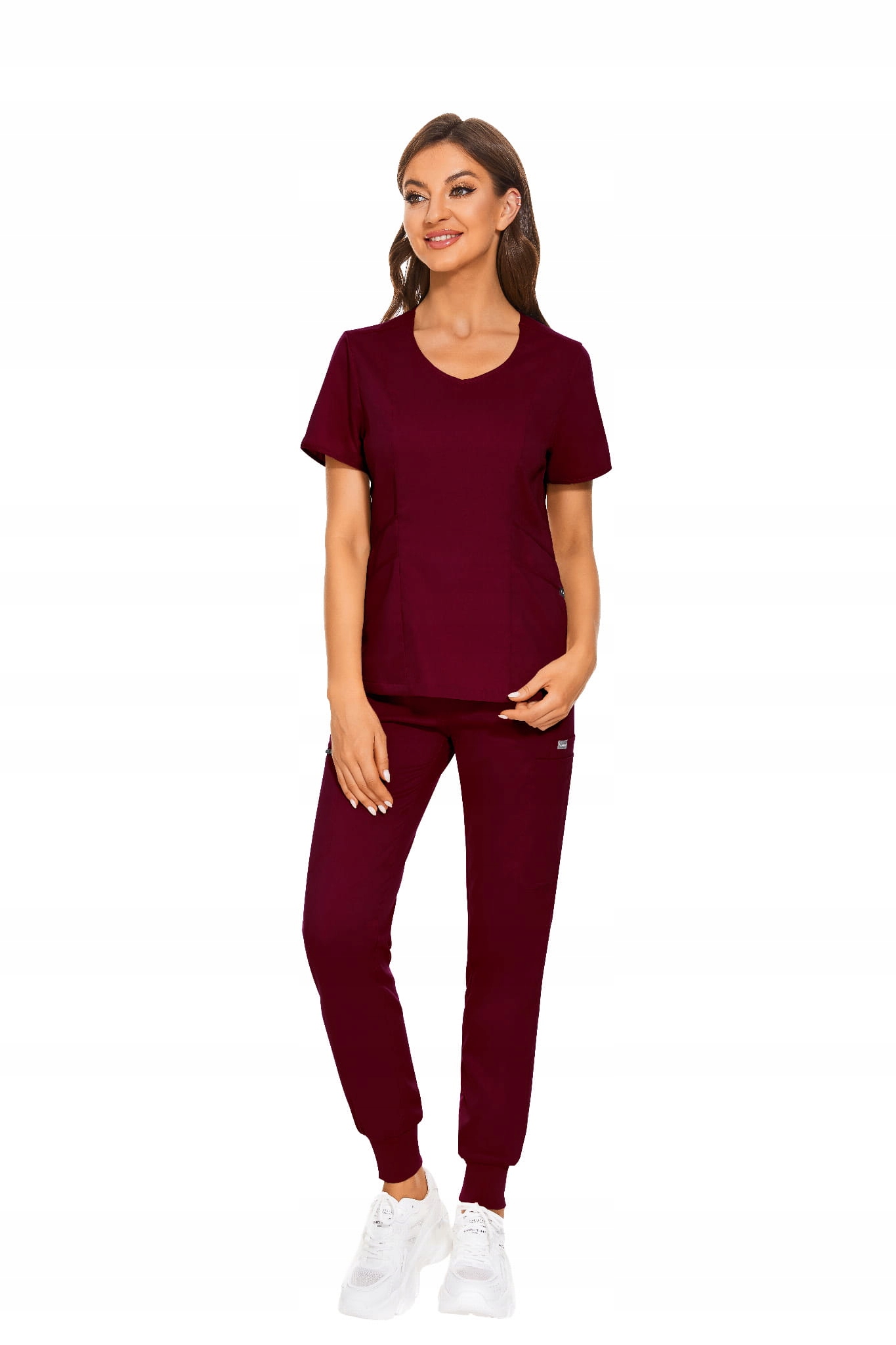 Komplet Medyczny Damski Scrub Uniform Model 42050 Bordowy Rozmiar S