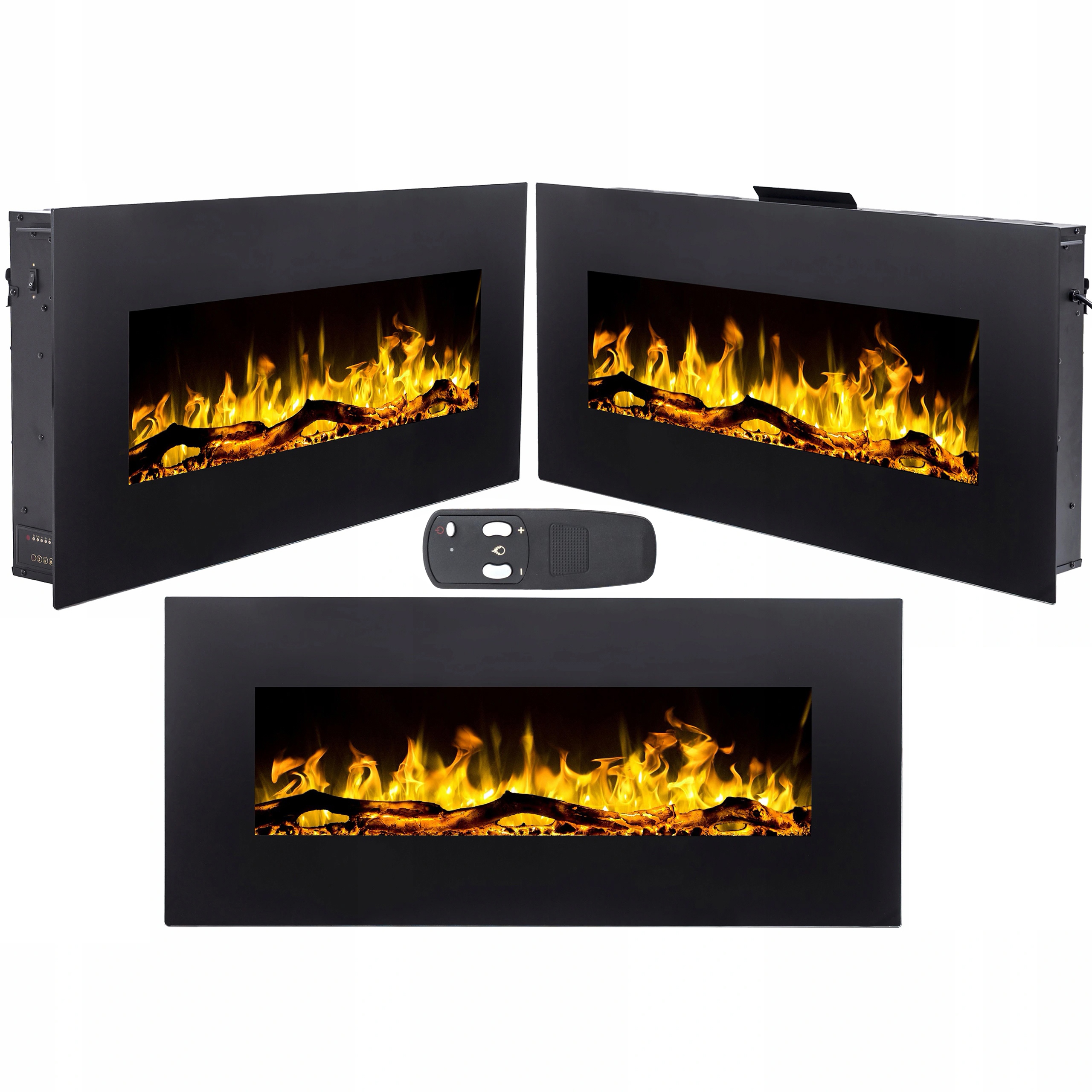 Aflamo Kominek Elektryczny Led Ścienny Albion 36 Bez funkcji grzania 90 cm