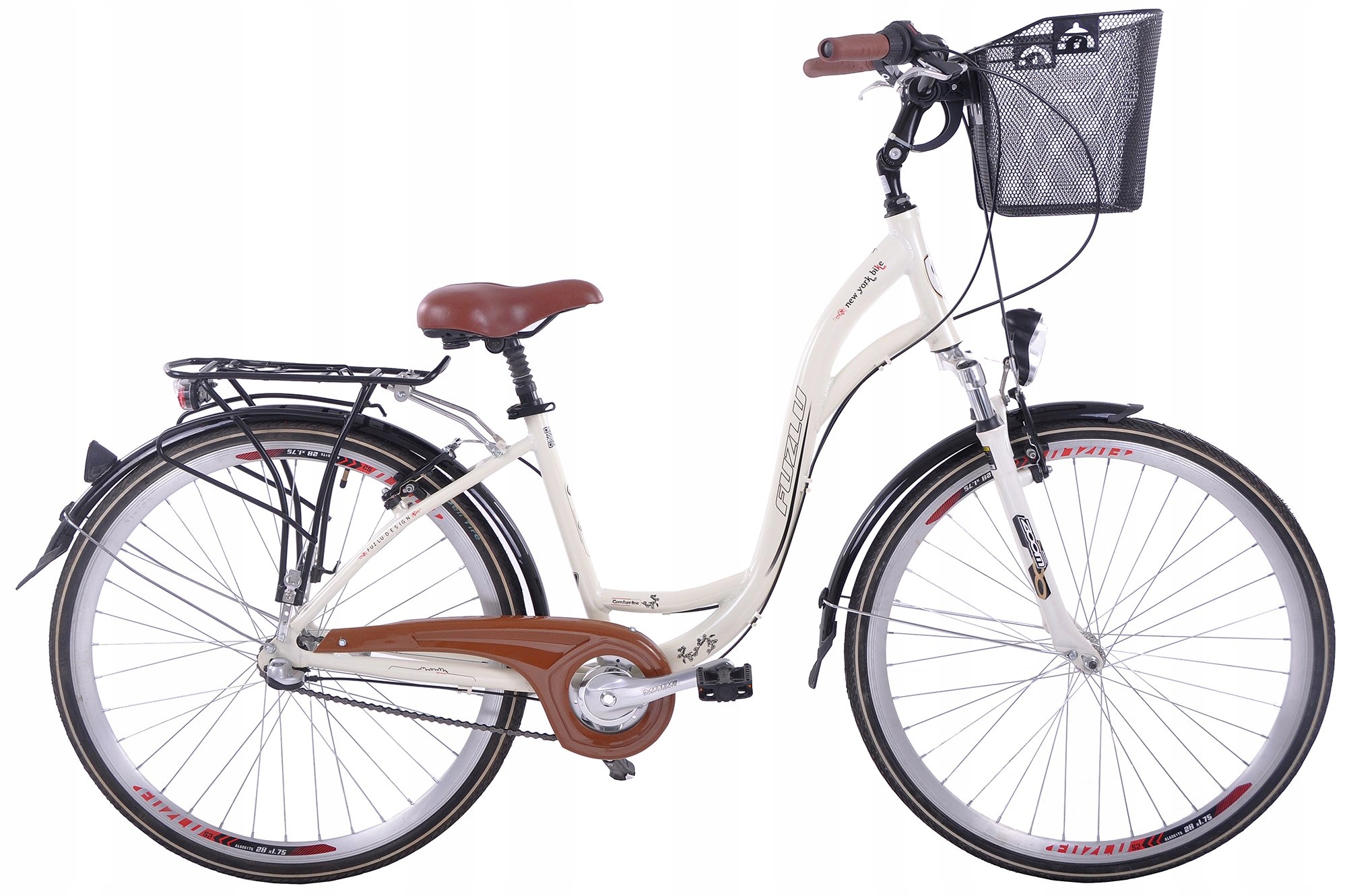 Rower Miejski 28 Damski Fuzlu New York Alu kremowy