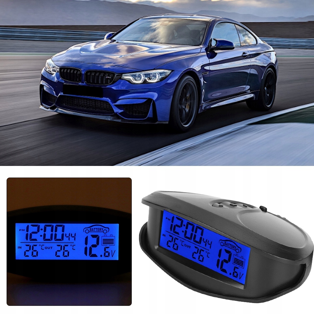 TERMOMETR SAMOCHODOWY WEWNĘTRZNY Z ZEGARKIEM Marka Inna