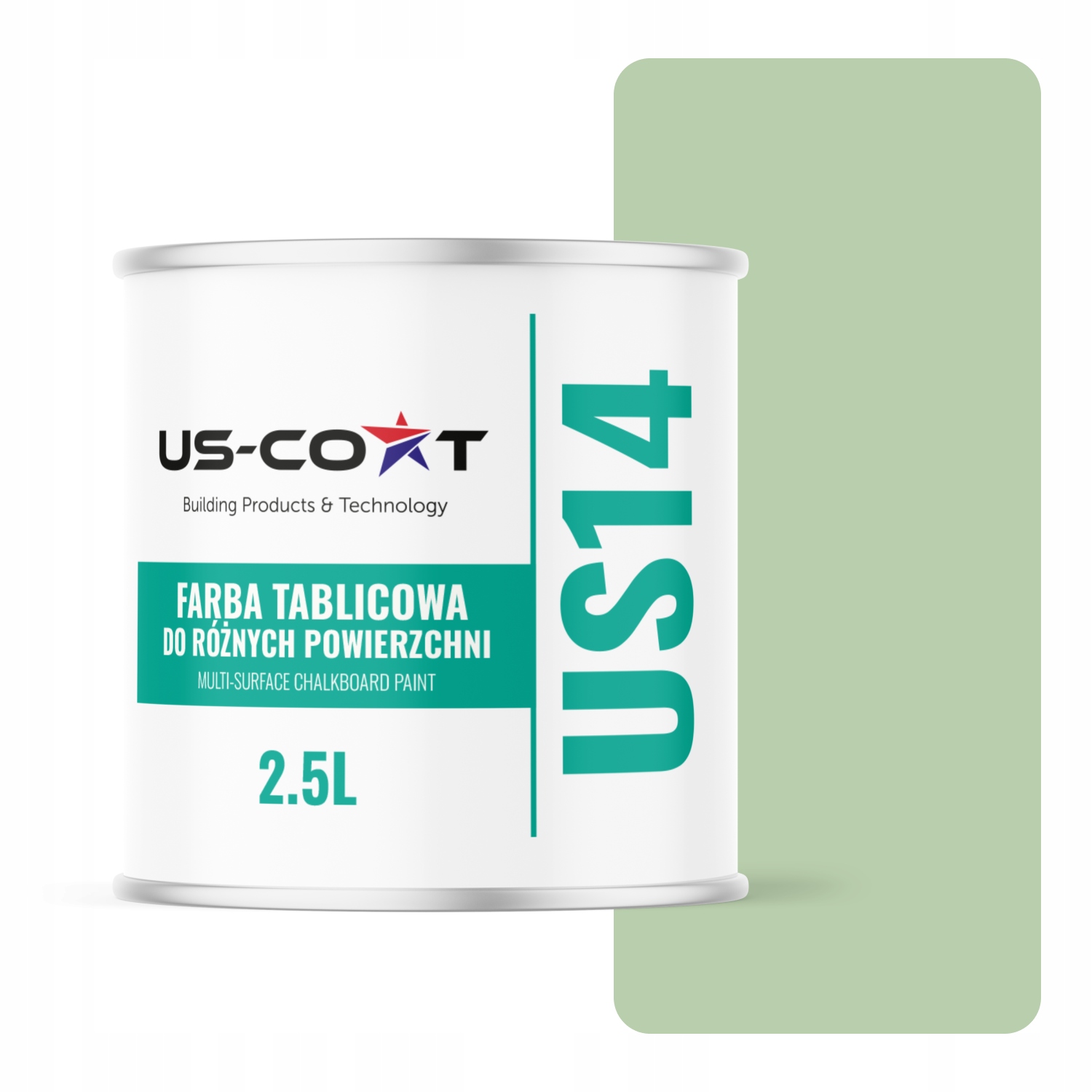 Tabuľová Farba Na Steny Písania Kriedou Zelená Pastelová RAL6019 2,5L Mat