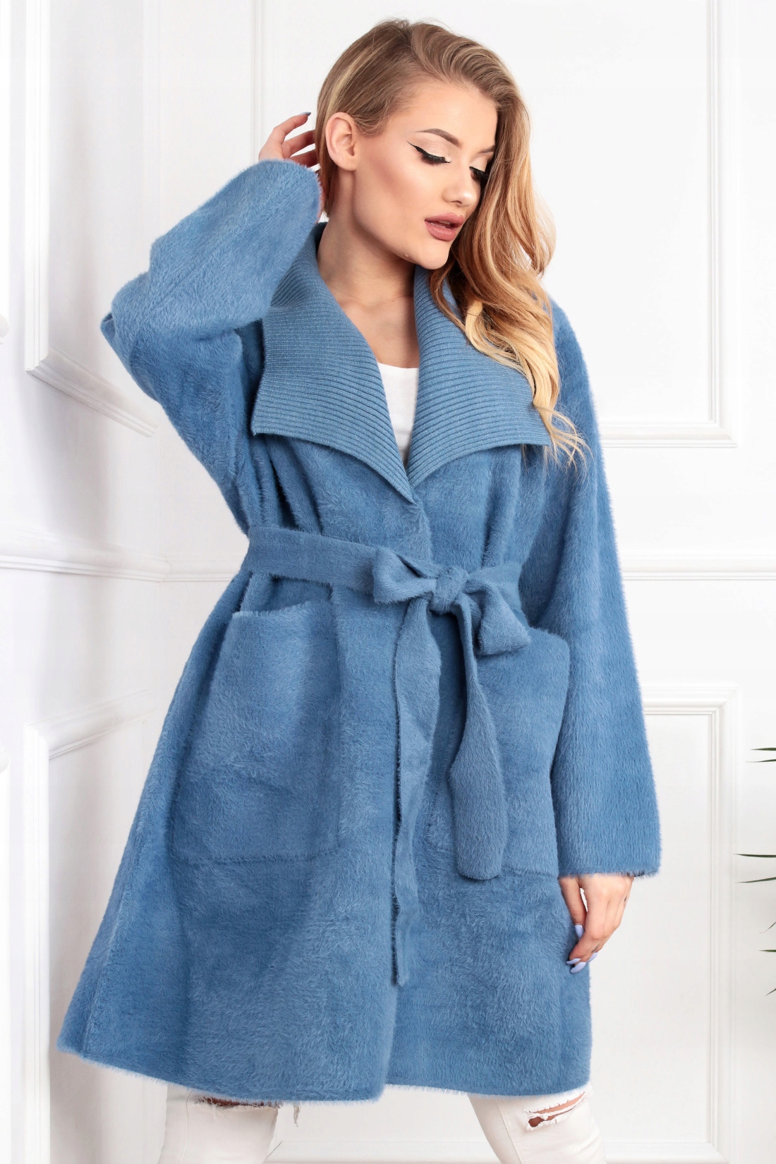 PŁASZCZ ALPAKA WIĄZANIE KOLORY 2043 Kolor wielokolorowy