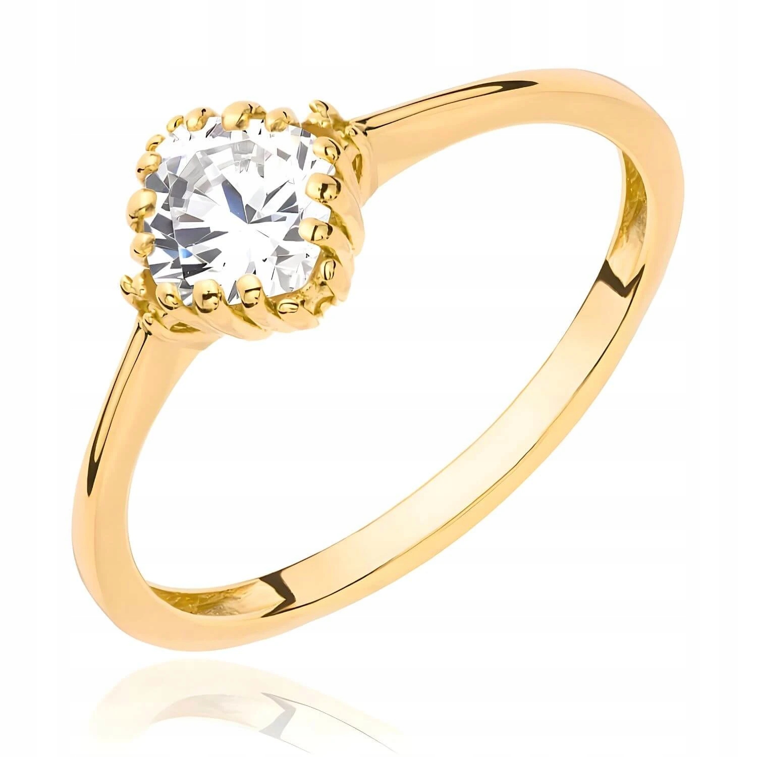 Prstýnek Prsten 585 Se Zirkonem, Klasický Zásnubní, Vel. 15