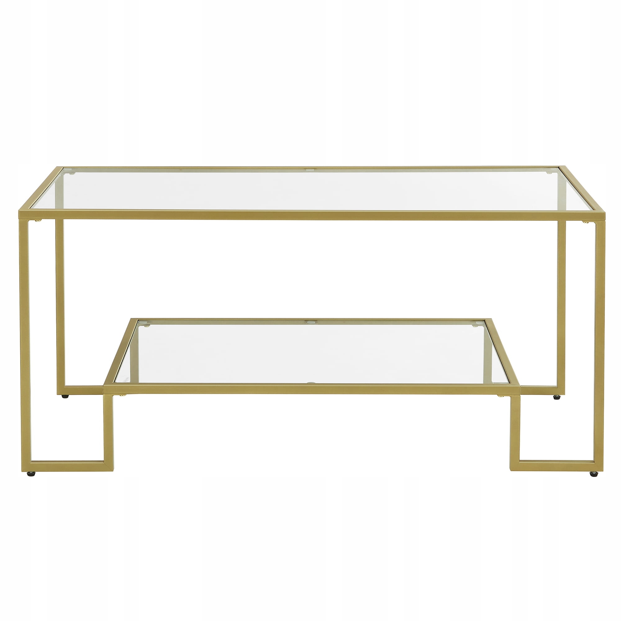 Štýlový konferenčný stolík, sklenený, tvrdené sklo, krásny, zlatý