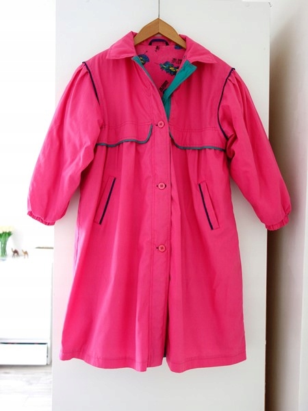 PŁASZCZ DZIECIĘCY DLA DZIEWCZYNKI OVERSIZE VINTAGE ZIMOWY PŁASZCZYK 128