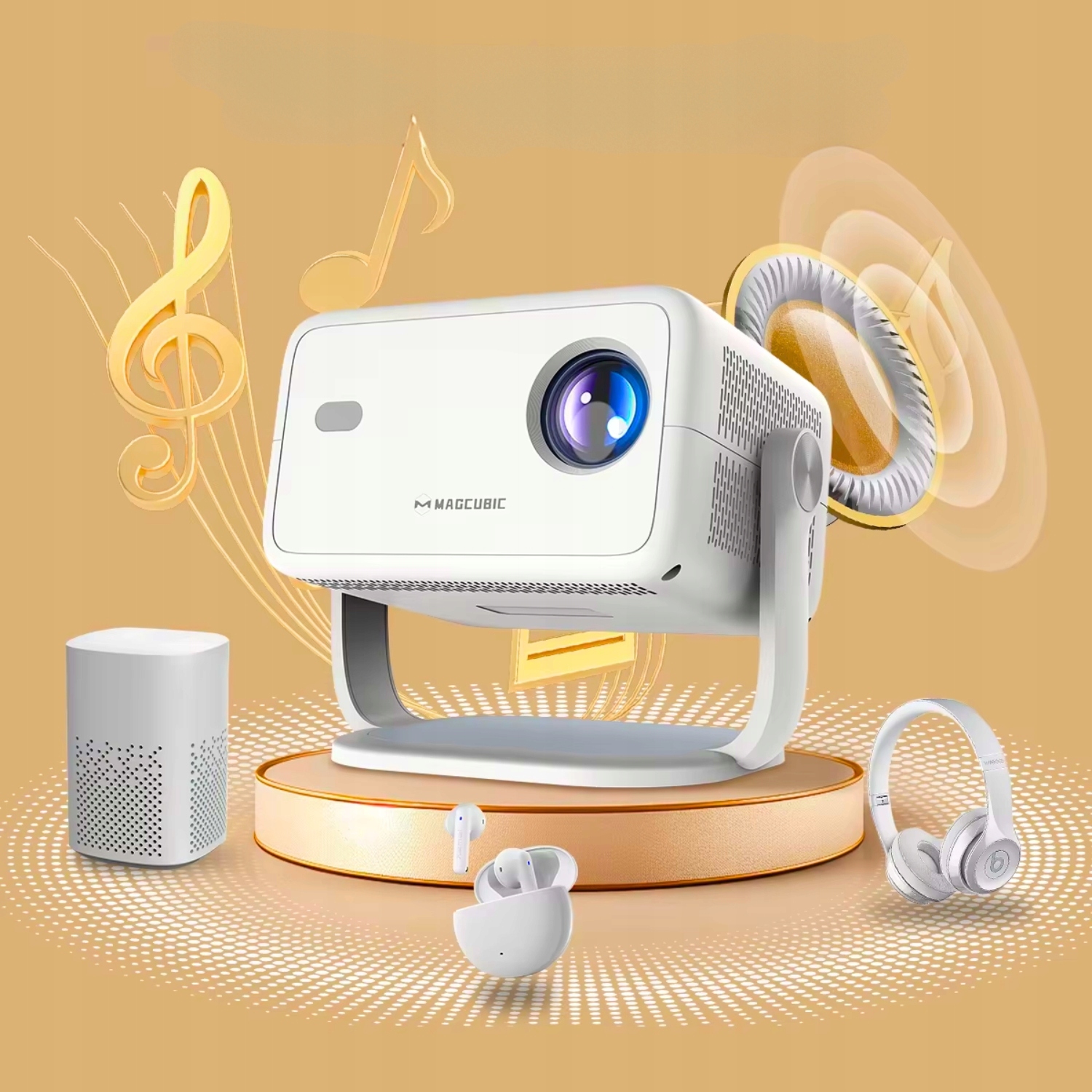 PROJEKTOR DO FILMÓW LED MAGCUBIC RZUTNIK1080p ANDROID SMART TV WiFi BT 2025 Model LO18