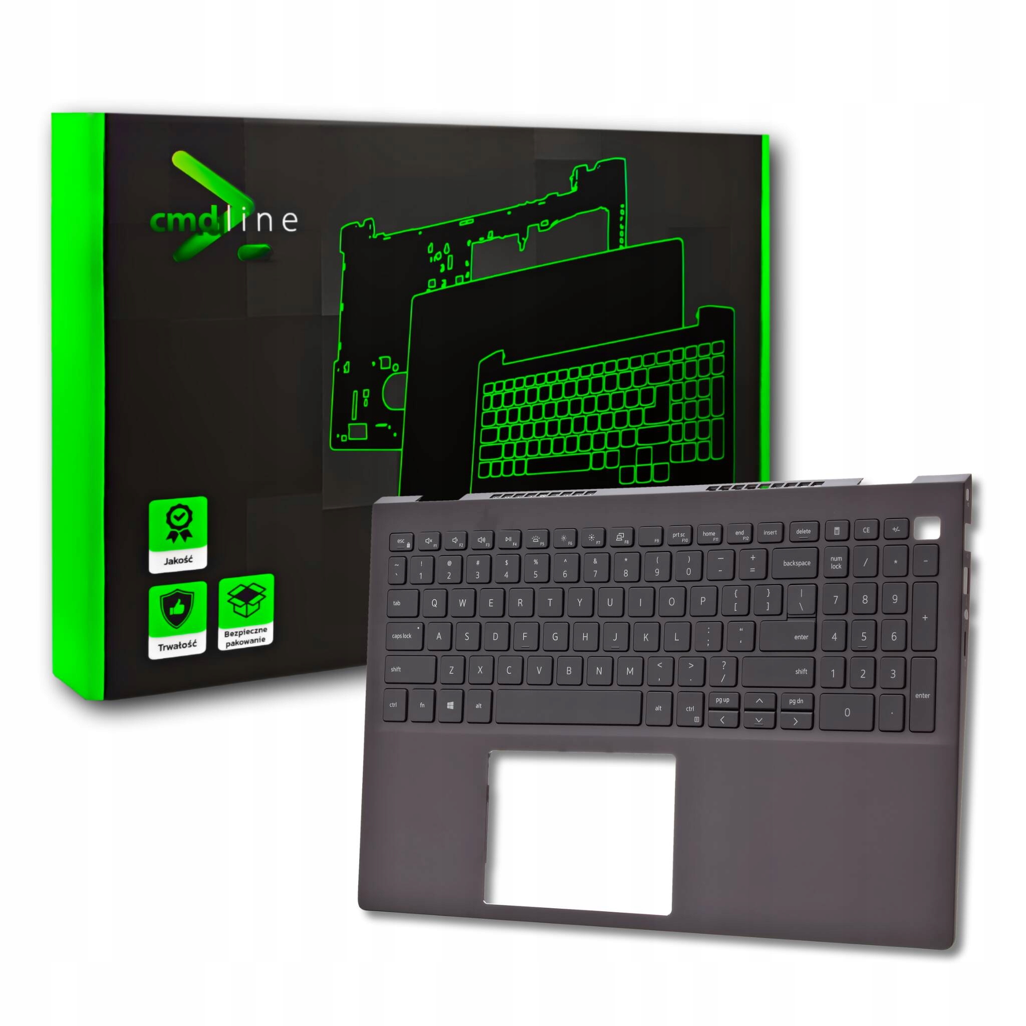 Obudowa Palmrest Klawiatura Do Dell Vostro 15 5501 5502 0W7PK2 Led