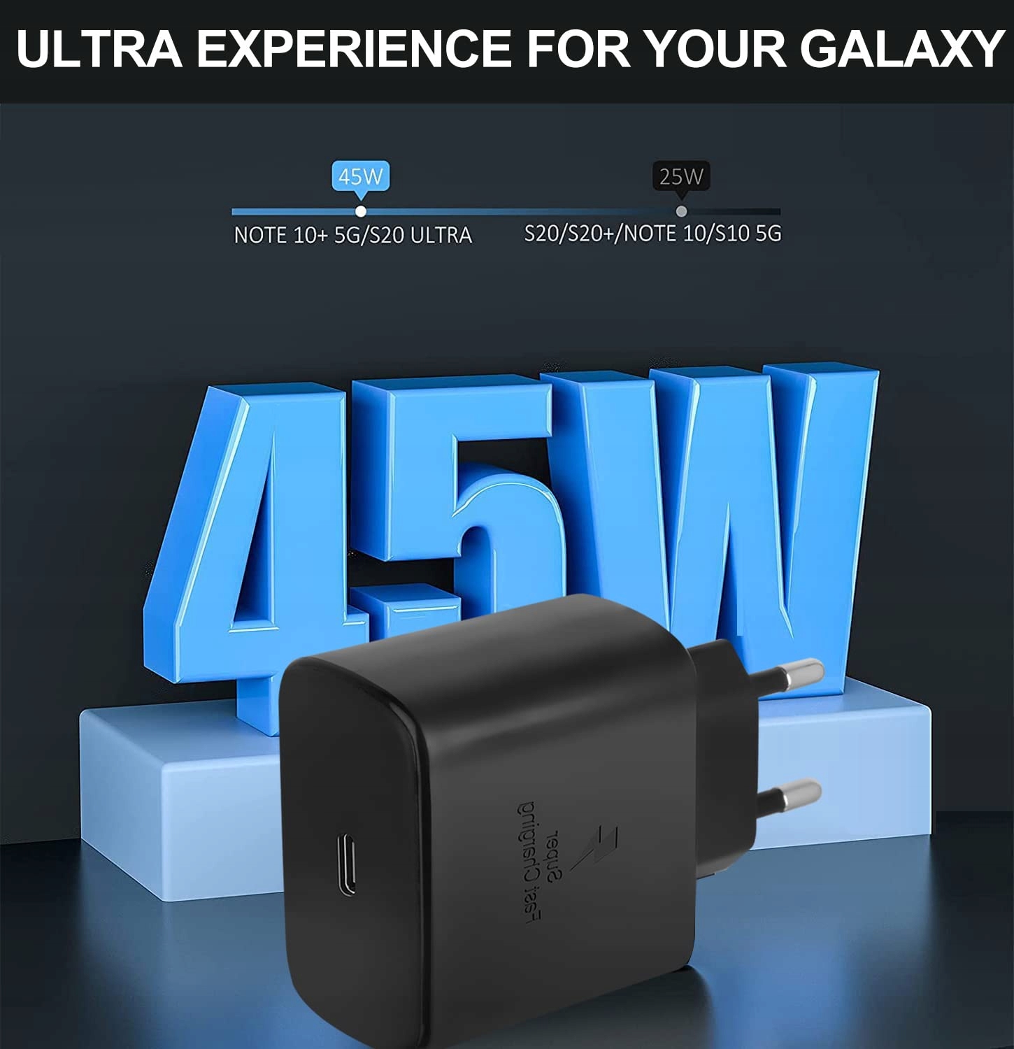 Samneer Ładowarka 45W USB C Szybkie Ładowanie do Galaxy S23 S22 S21 Ultra — miniatura 6
