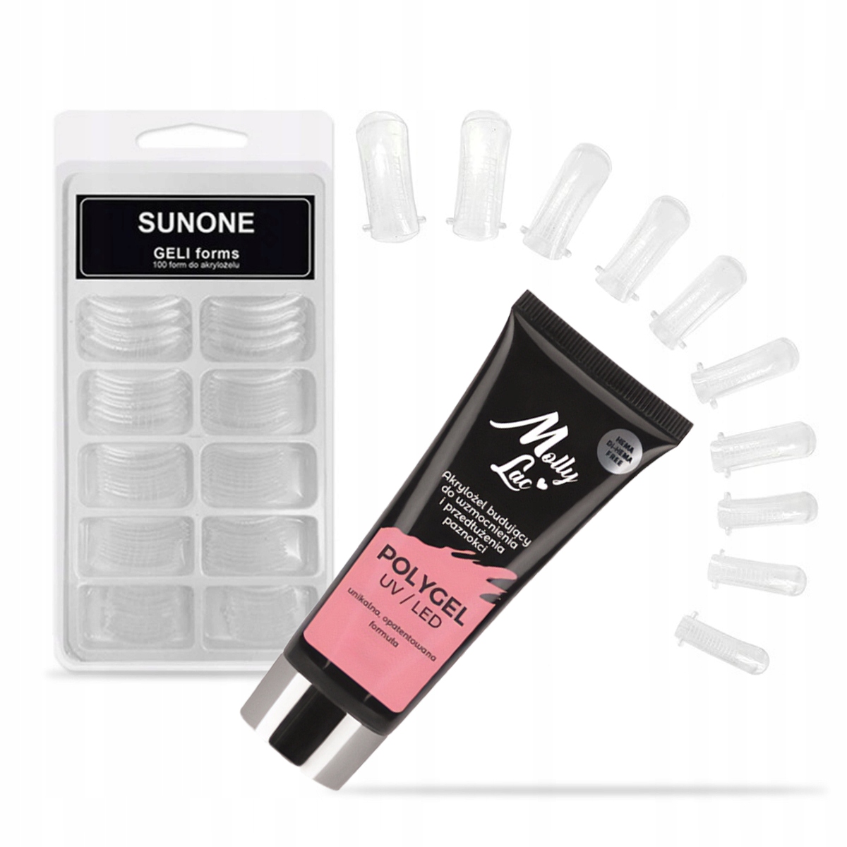 Zestaw 1+100 gratis Molly AKRYLOŻEL 50ml + FORMY
