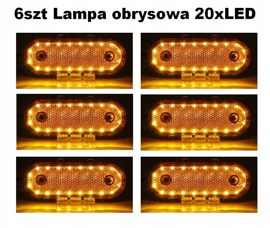 ML1025x6 - 6X габаритний ліхтар 20xled 12V 24V Помаранчевий Евакуатор