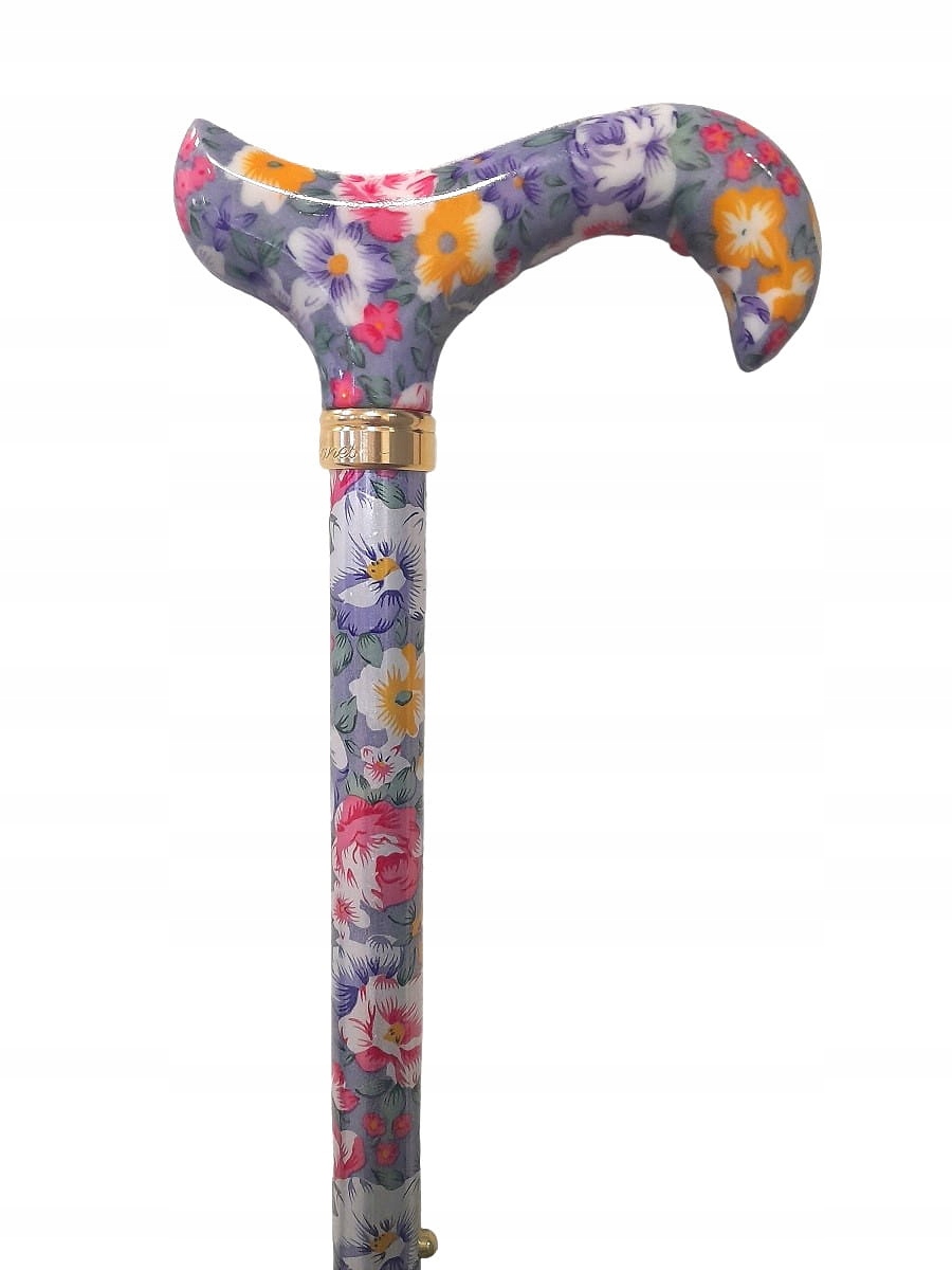 Laska tradycyjna ze wzorem uchwyt Derby lawendowa