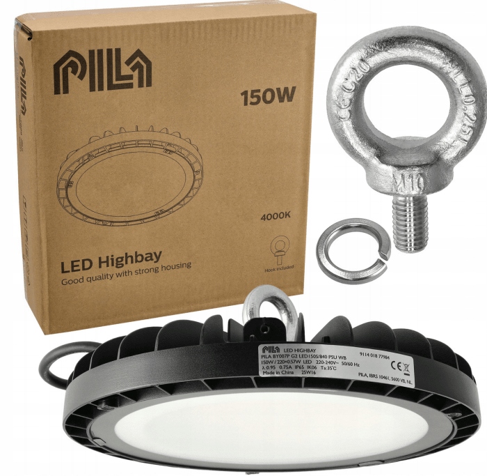 Závesná Lampa Pila Led Zásobníková Priemyselná Ufo 150W 15000lm 4000K IP65