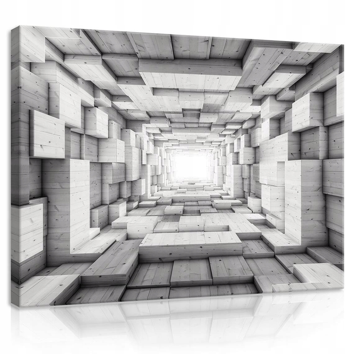Obraz 100x75 Tunel 3D dřevěné bloky perspektiva hloubka abstrakce